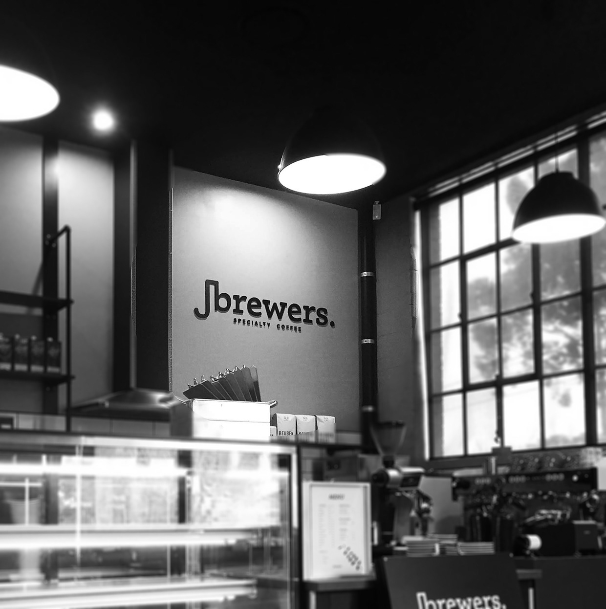 Wall sign inside cafe