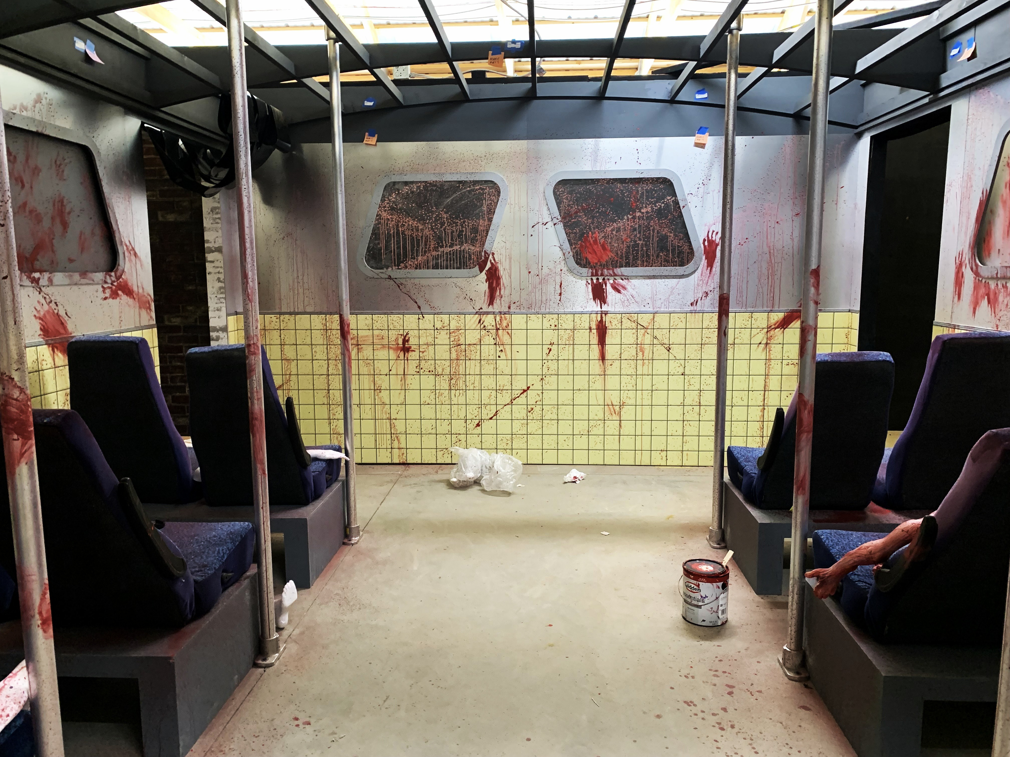 Scenic Blood on Party Bus Walls