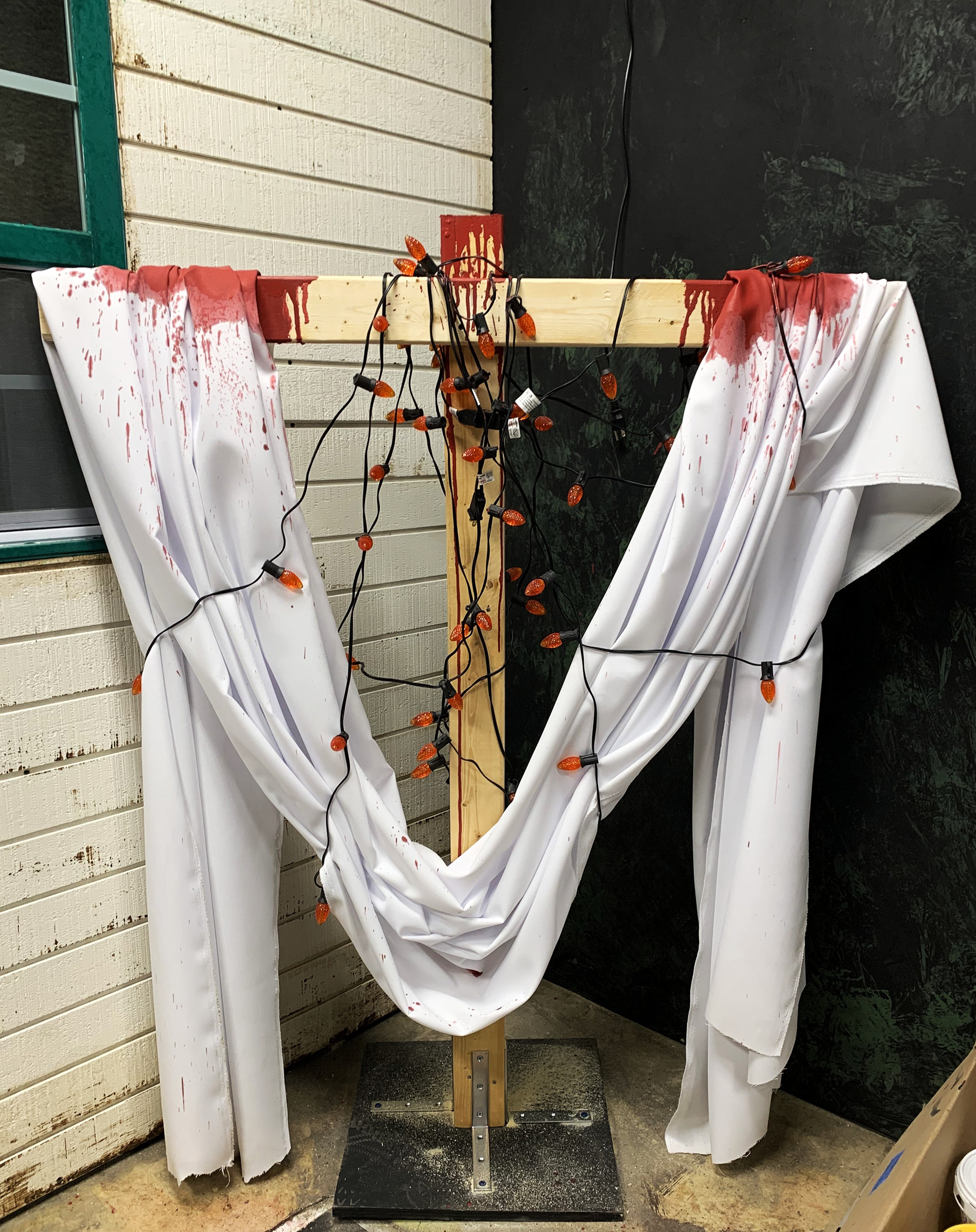 Ghost Lawn Decor with Fake Blood