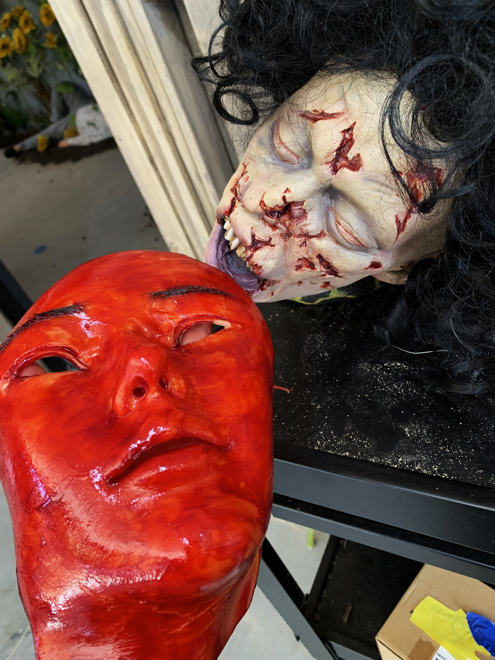 Peeled Face Skin and Severed Head