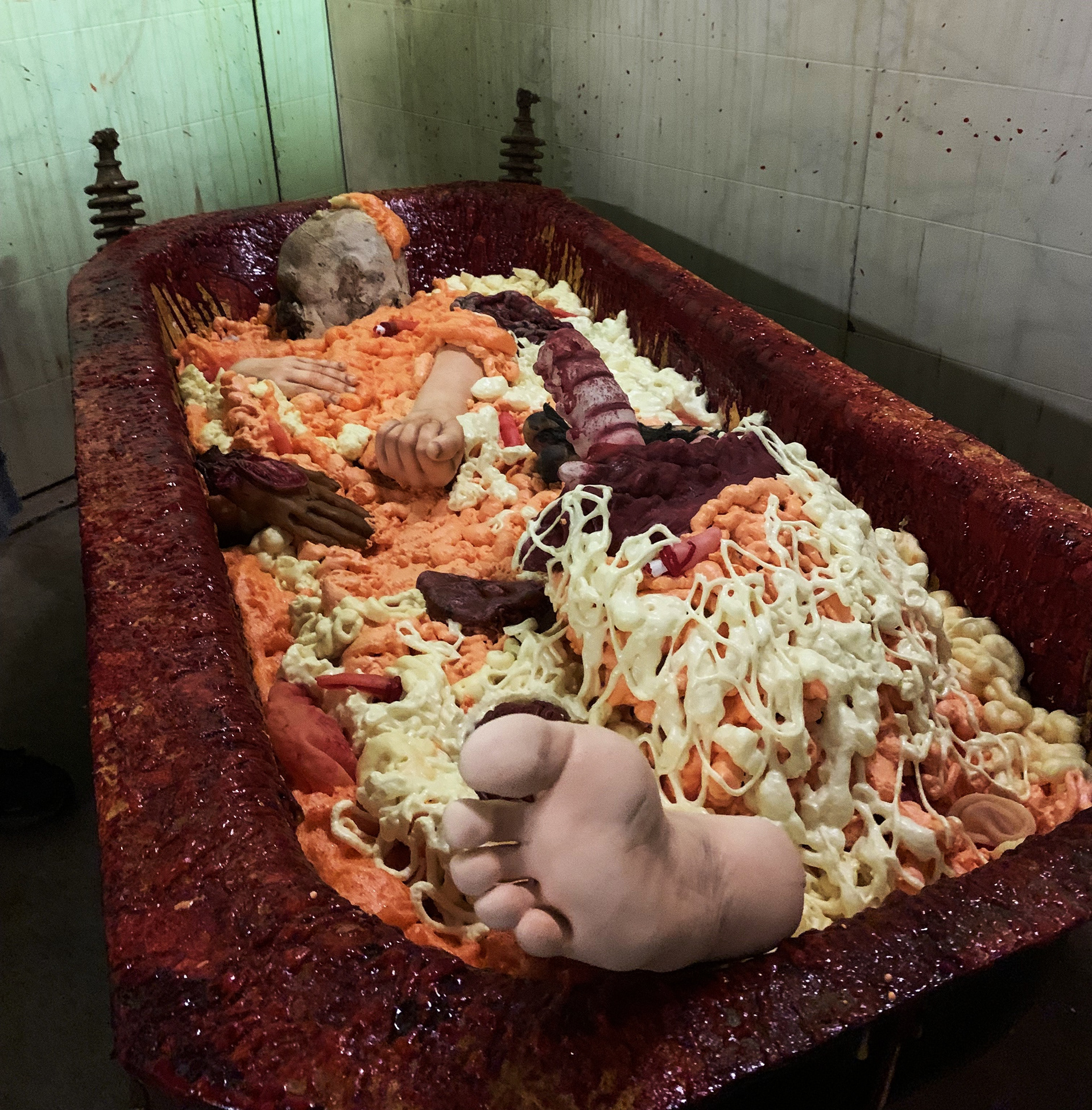 Bath Tub with Body Parts and Intestines