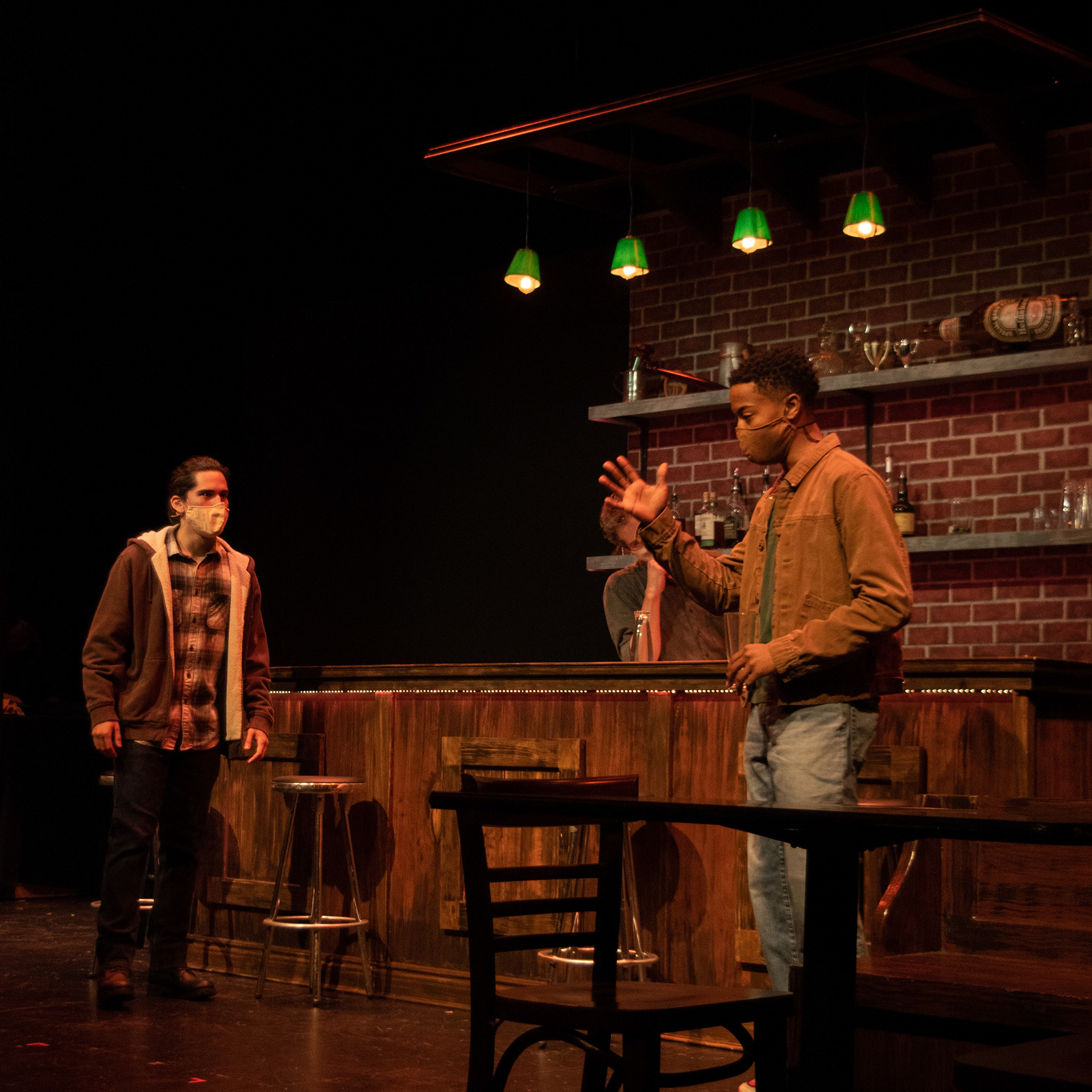Bar Scene with Overhead Lights