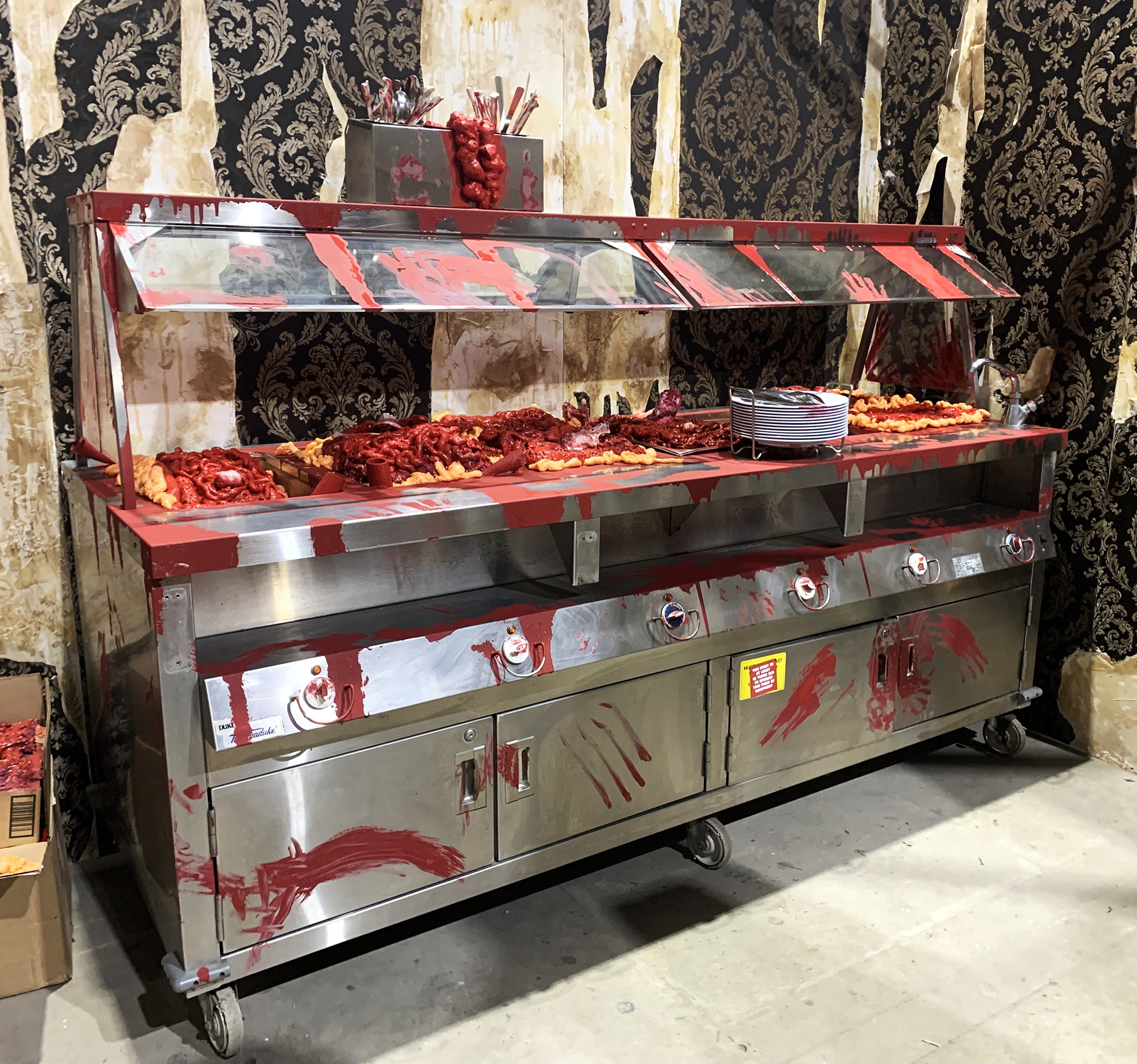Buffet Table with Scenic Paint