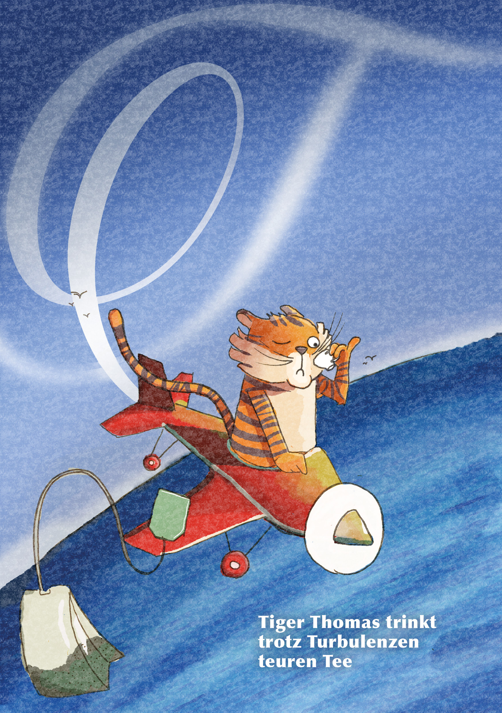 Tiger thomas drinks tea despite the turbulences