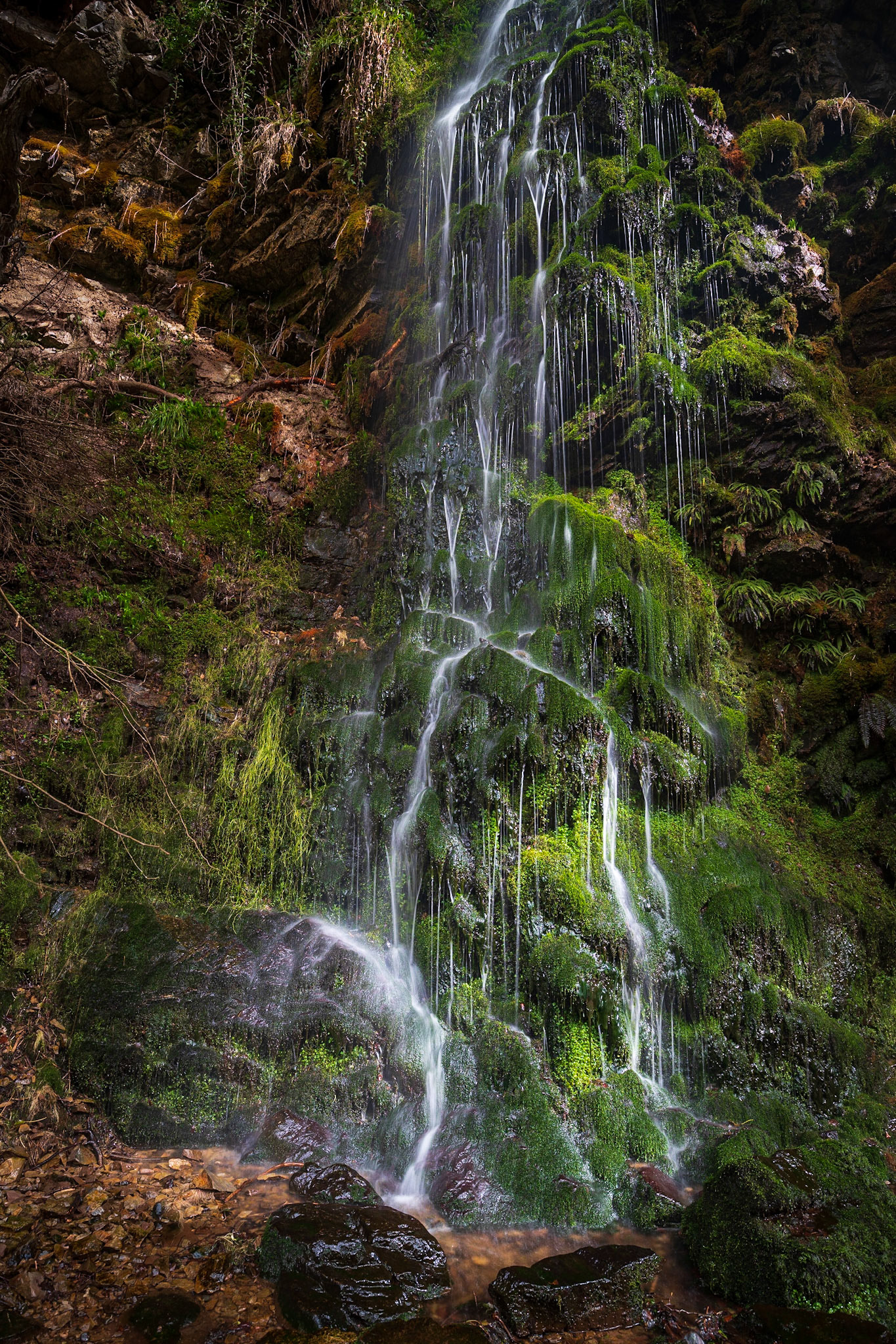 Some of the waterfalls at Big Burn Falls near Golspie are dramatic.  Others, like this one, are more subtle and understated.
