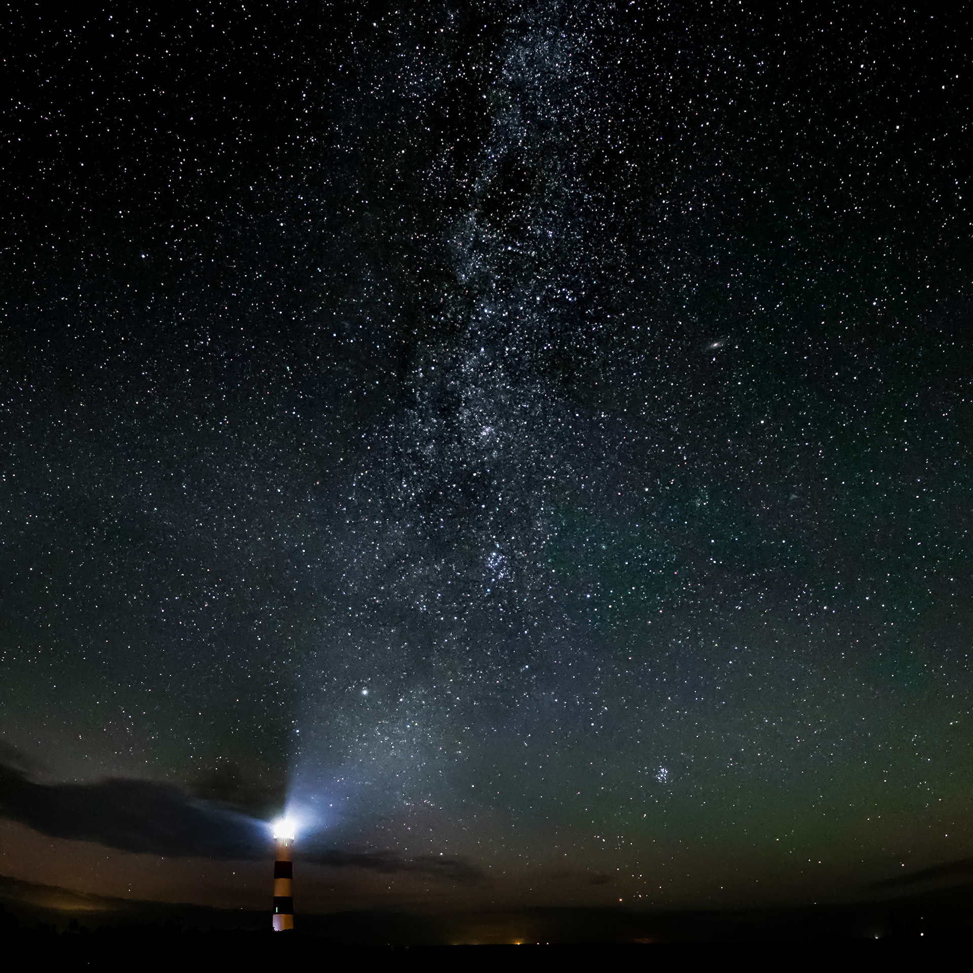 The iconic Stevensoin lighthouse at Tarbatness, with the milky way above
