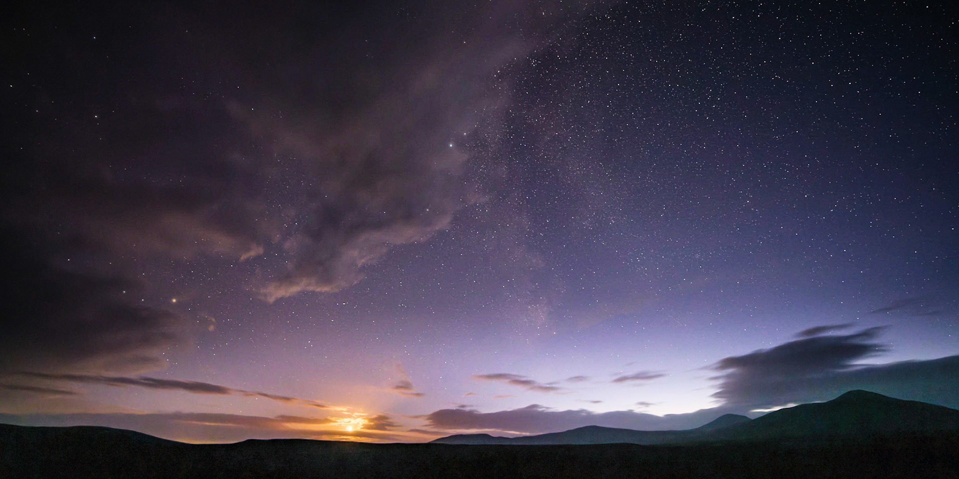Moonset over the Flow Country