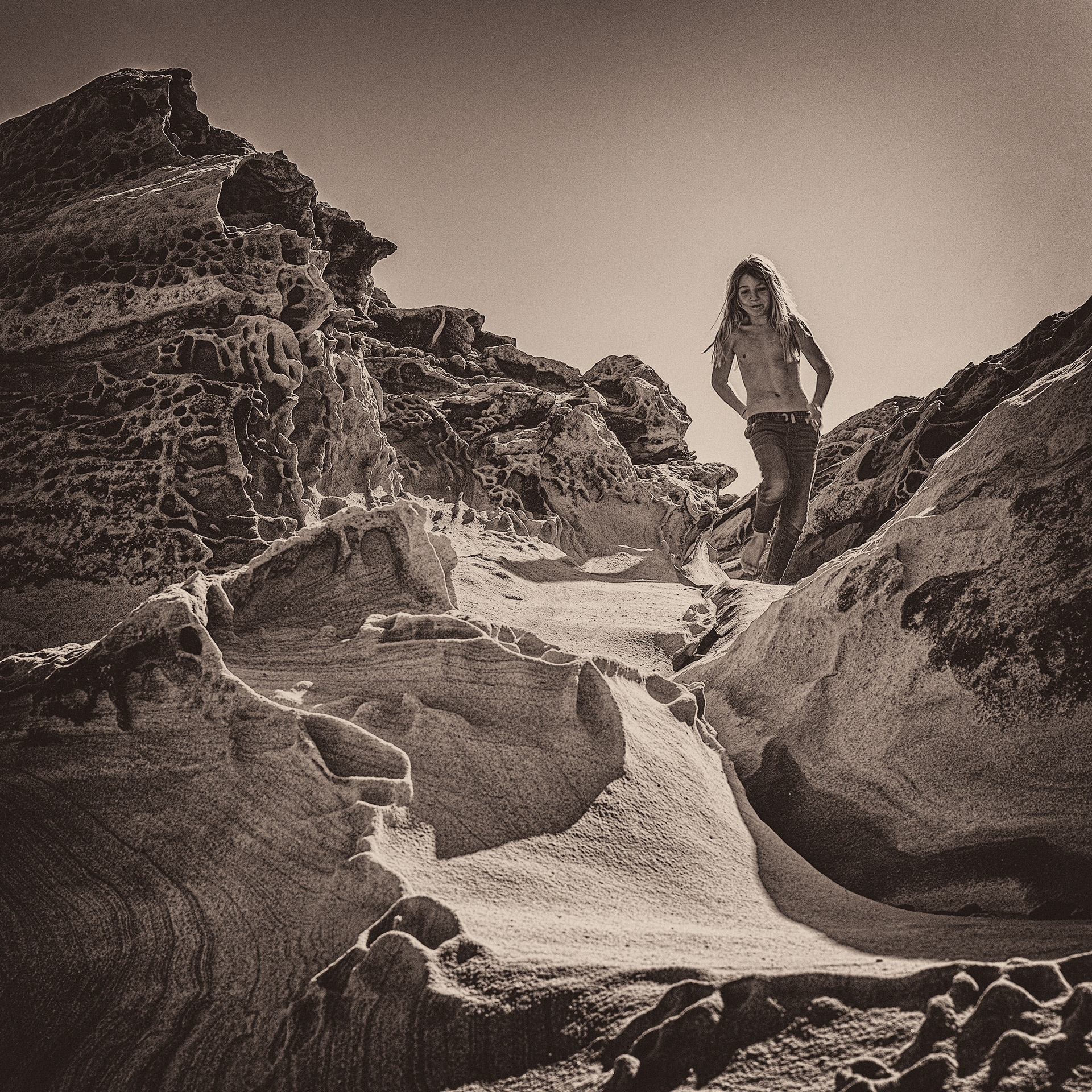 Lyon Fourie at Malabar, NSW playing in the rocks