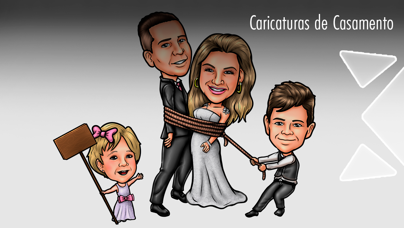 Caricatura - Convite de Casamento Online - Vassão Caricaturas