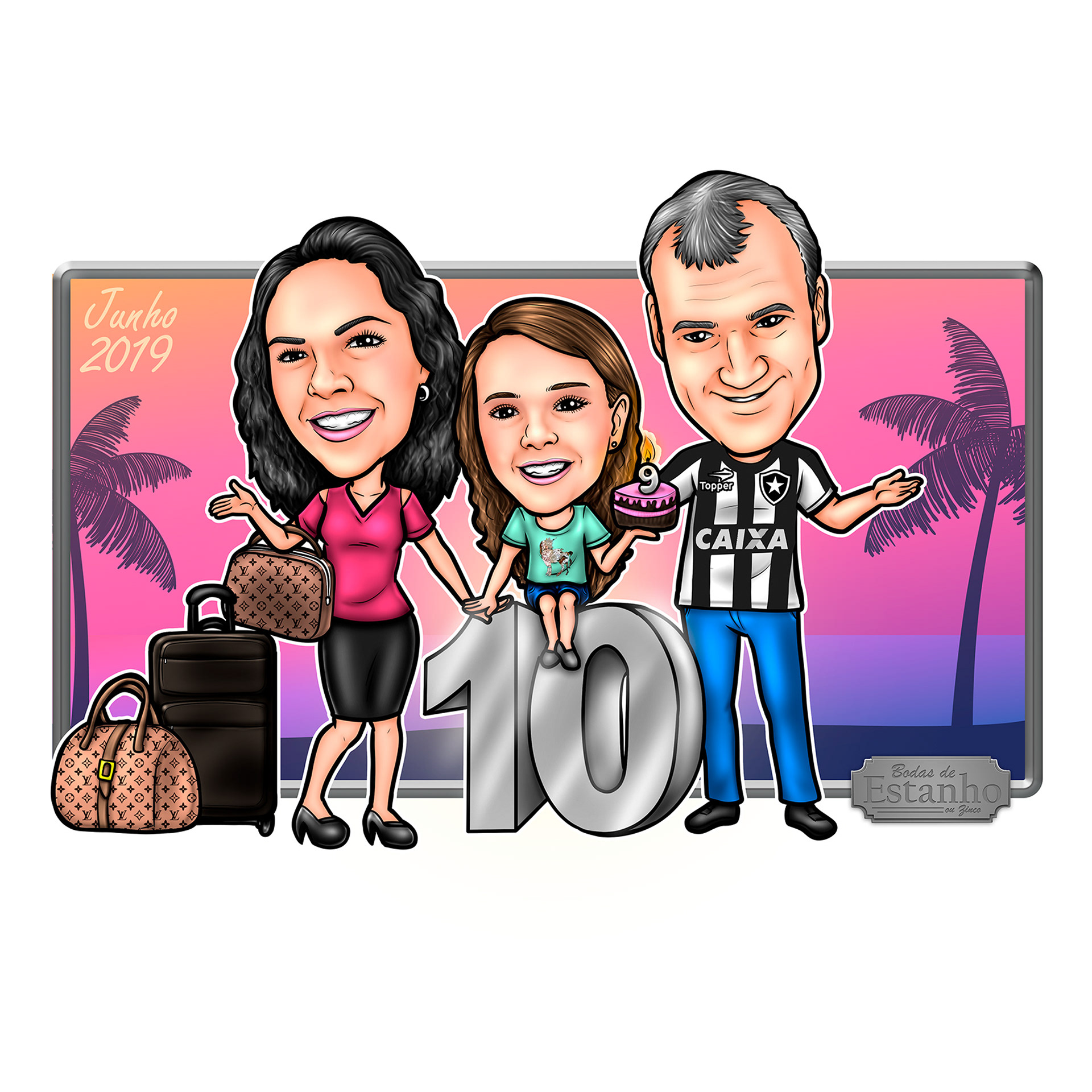 Bodas de Estanho - Caricatura para Viagem