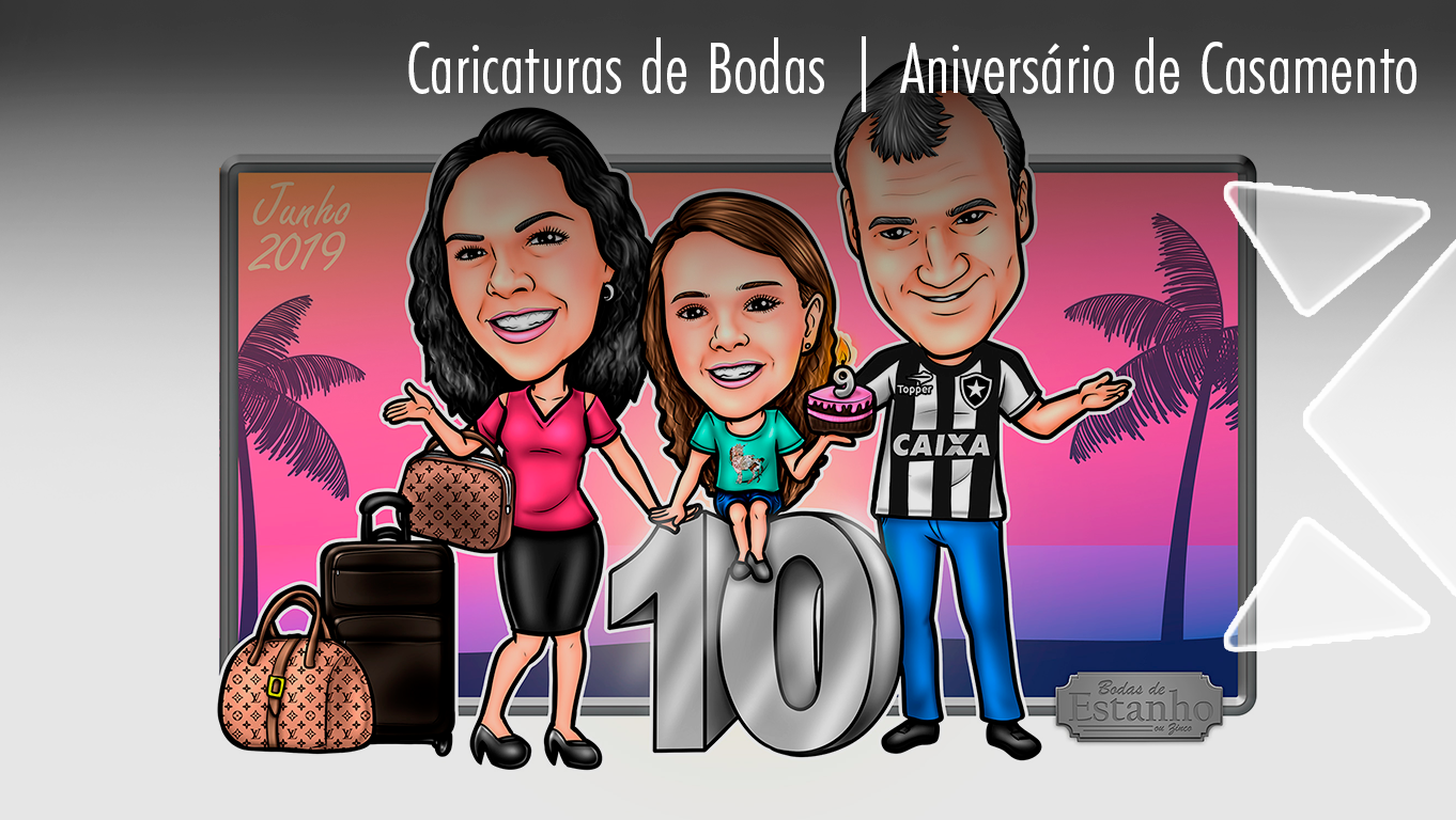 Caricatura - Convite de Casamento Online - Vassão Caricaturas