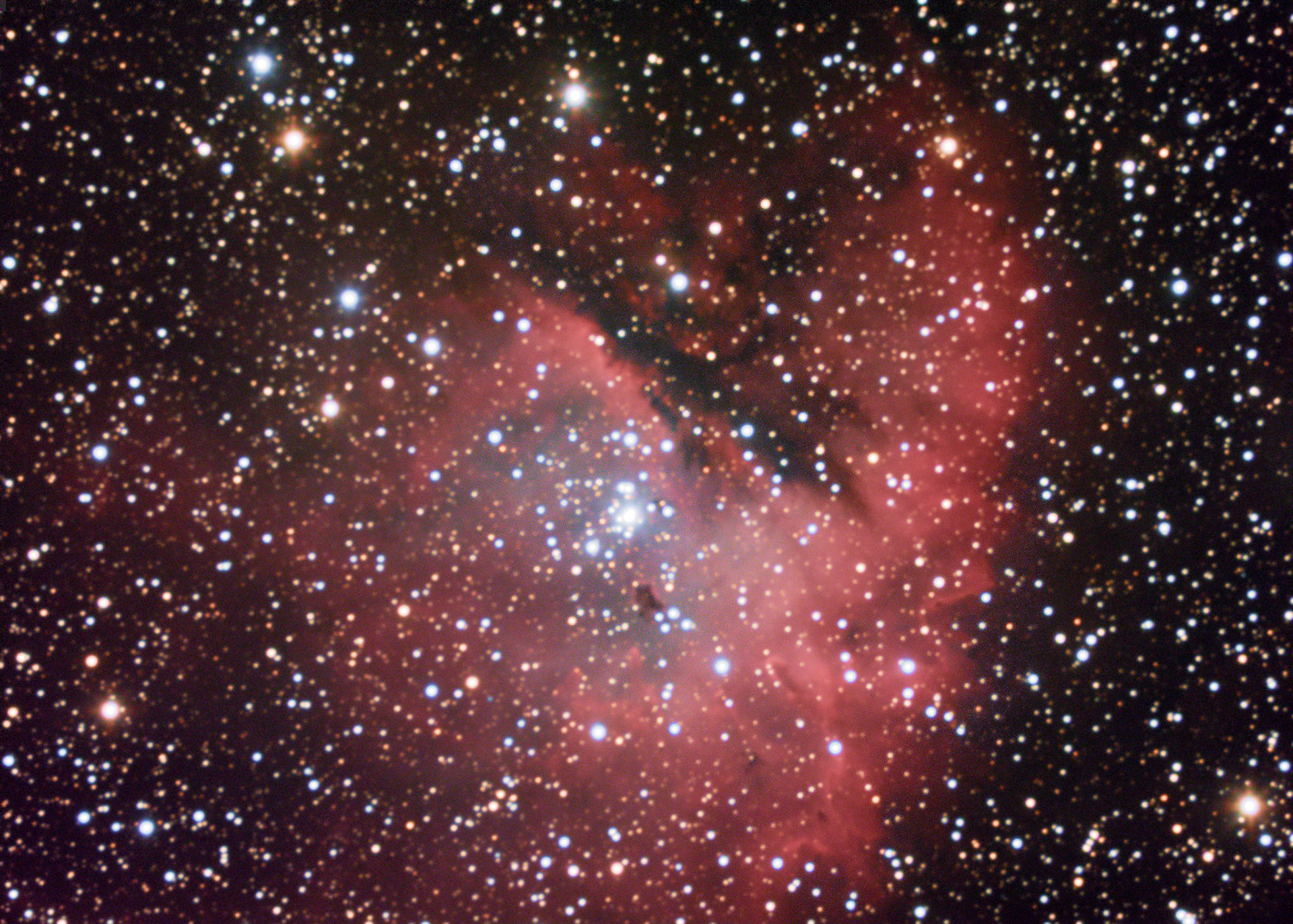 Pacman Nebula Taken with 8"SCT, ASI1600mm Pro and LRGB