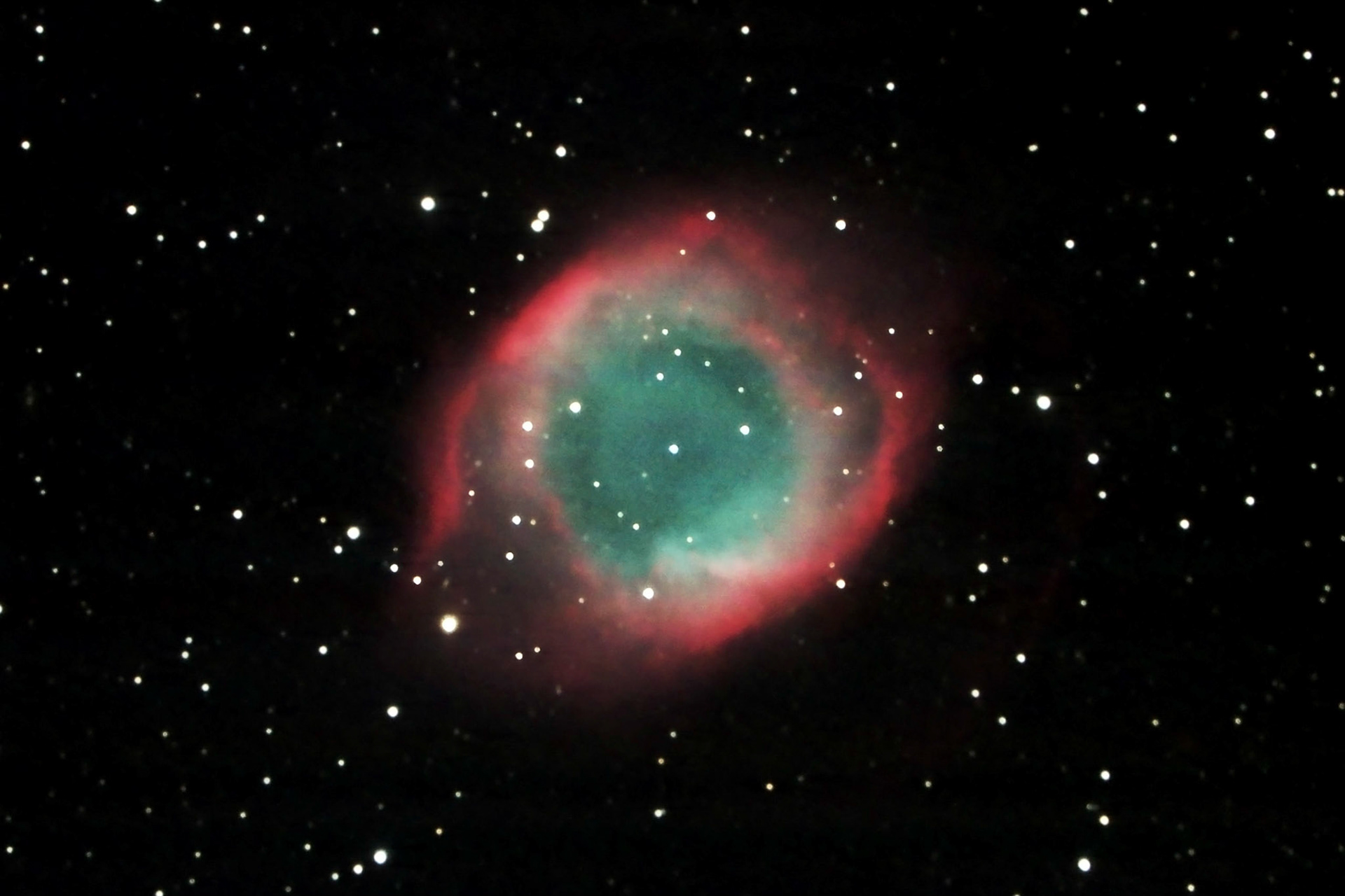 The eyelike photo is of the Helix Nebula, a Planetary nebula about 10,000 years old and 600 ly away.   Captured in Sequoia National Park. 9/2018