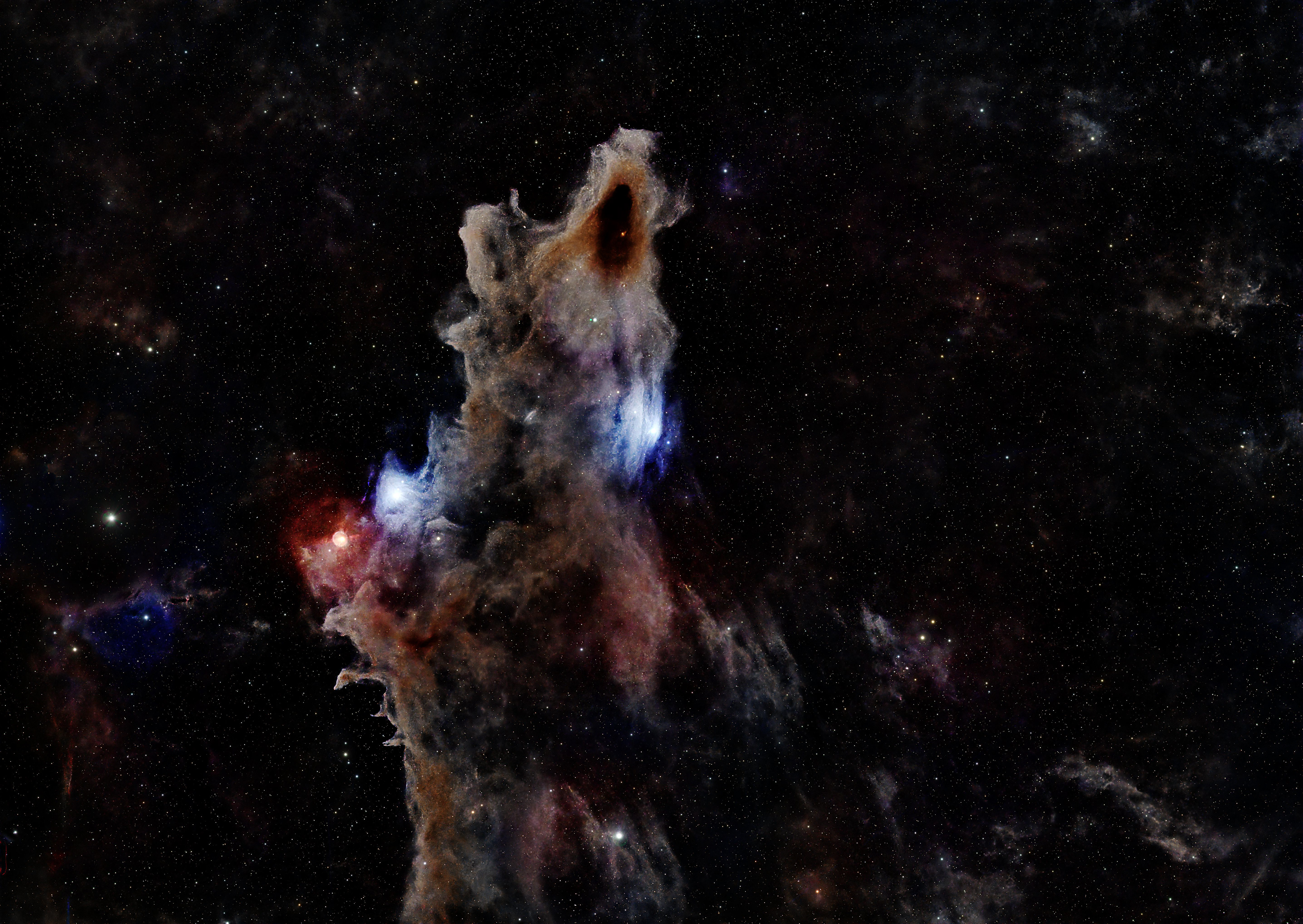 This is known as the Wolf Nebula, for obvious reasons!  Recognize it?  It's the previous Shark Nebula rotated.... I couldn't resist!