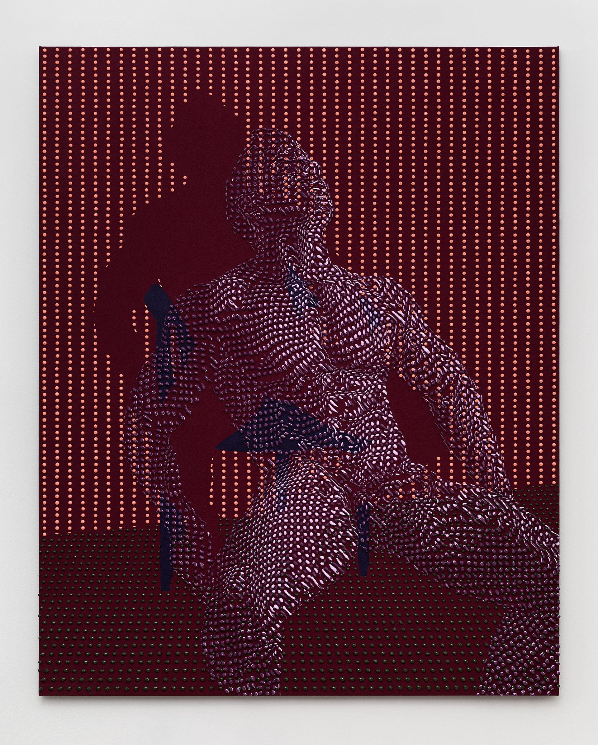 Artist Joseph Parra, painting titled Spectrum. From exhibition Oh To Be a Painting 2 at Abigail Ogilvy Gallery. Curated by Katelyn Ledford.