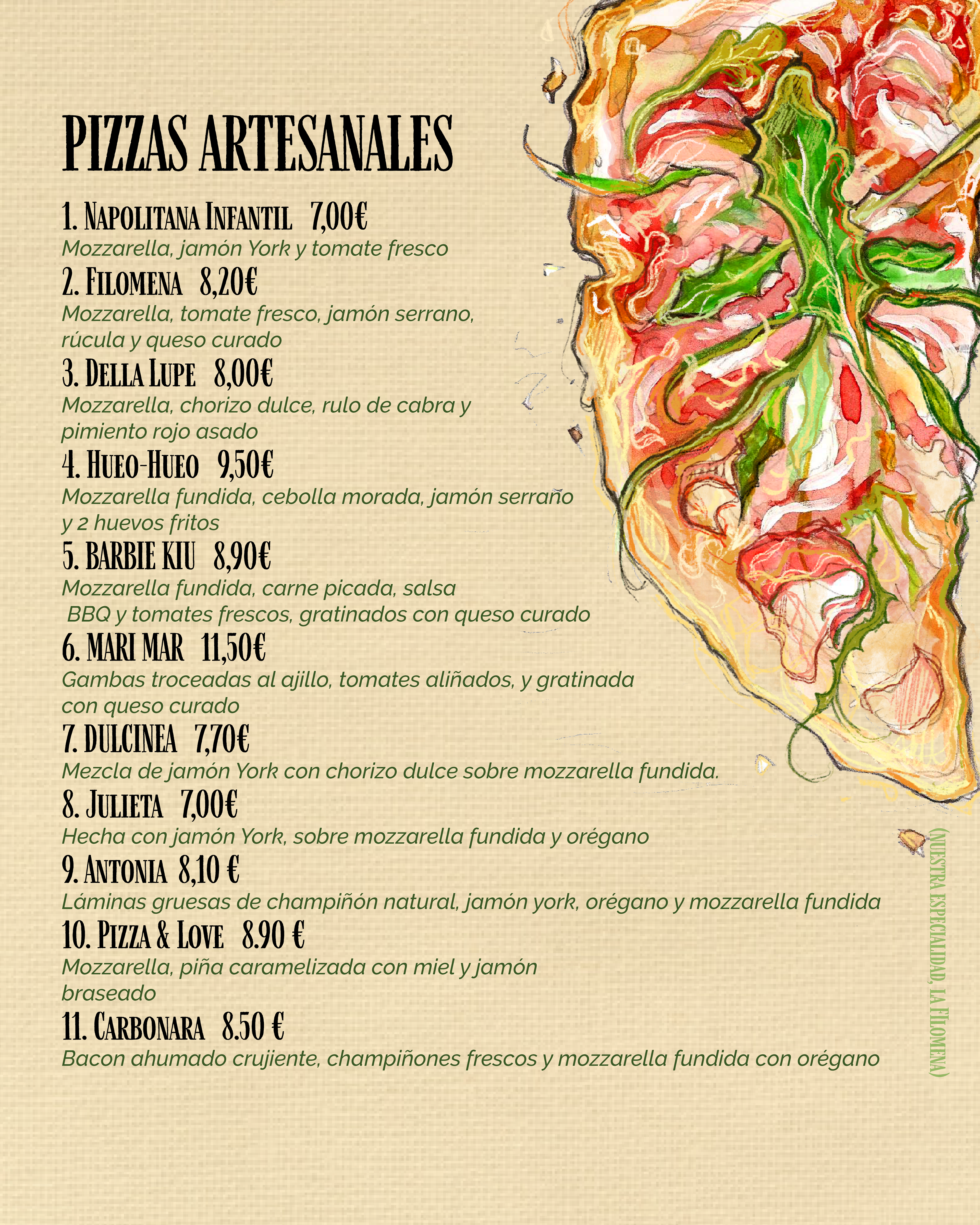 Home-made pizzas