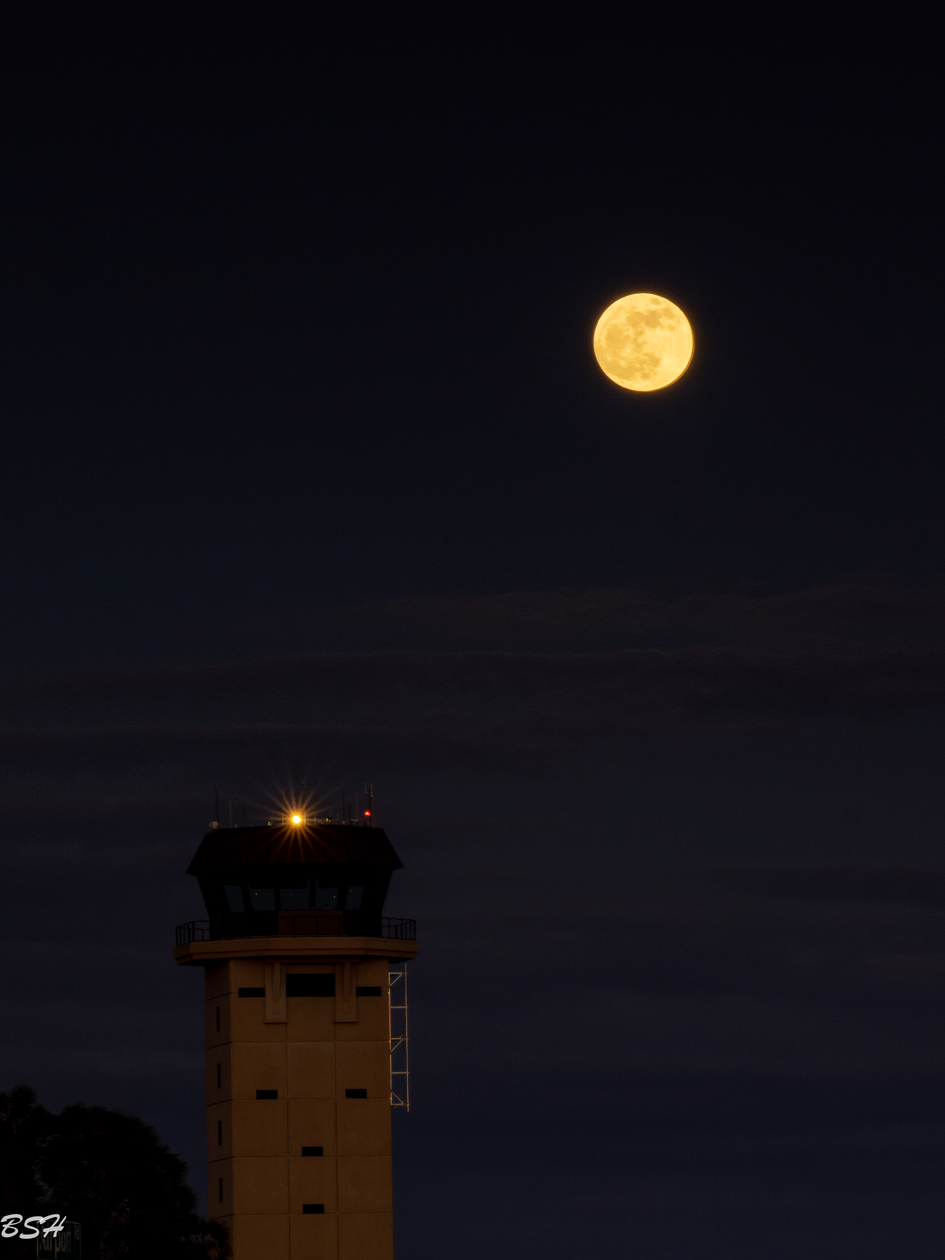 Moon Rise over Airport