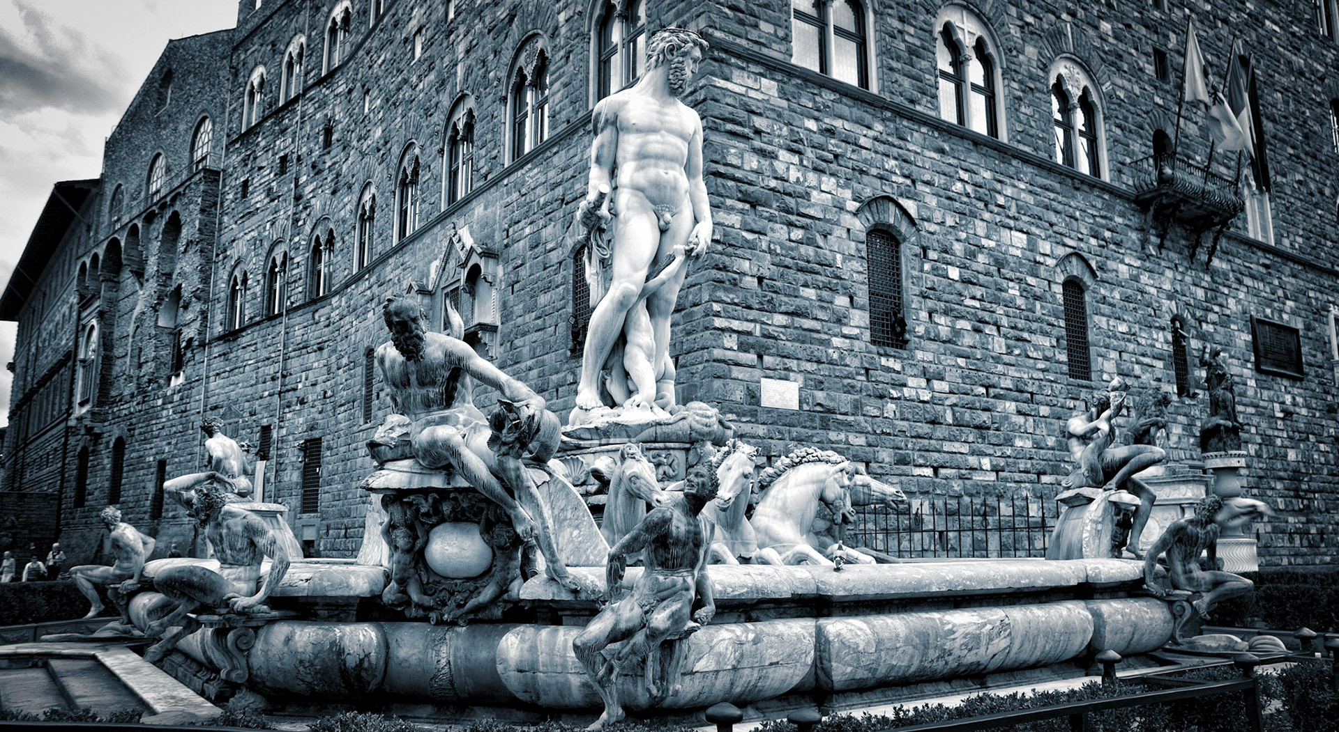 The Fountain of Neptune on the Piazza della Signoria, Florence