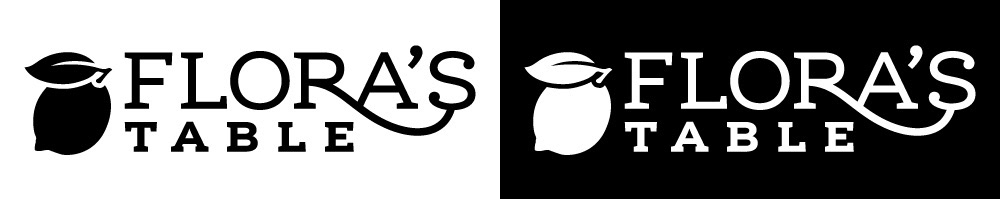 Logo on black and white