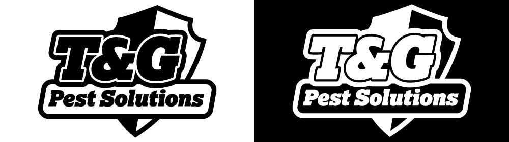 Logo on black and white