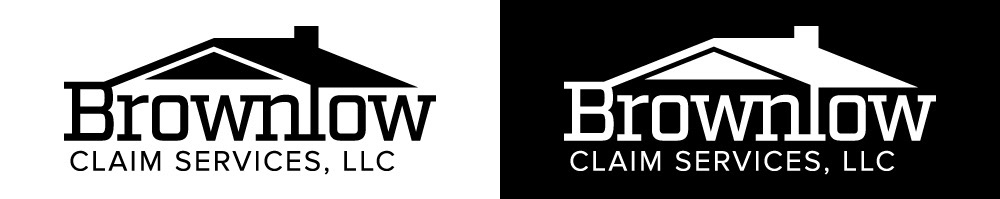 Logo on black and white