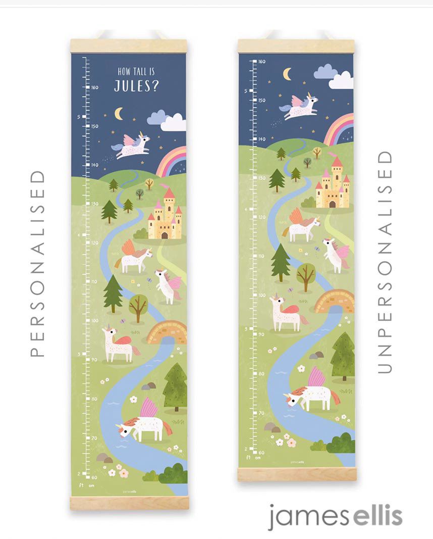 Unicorn Height Chart designed for James Ellis