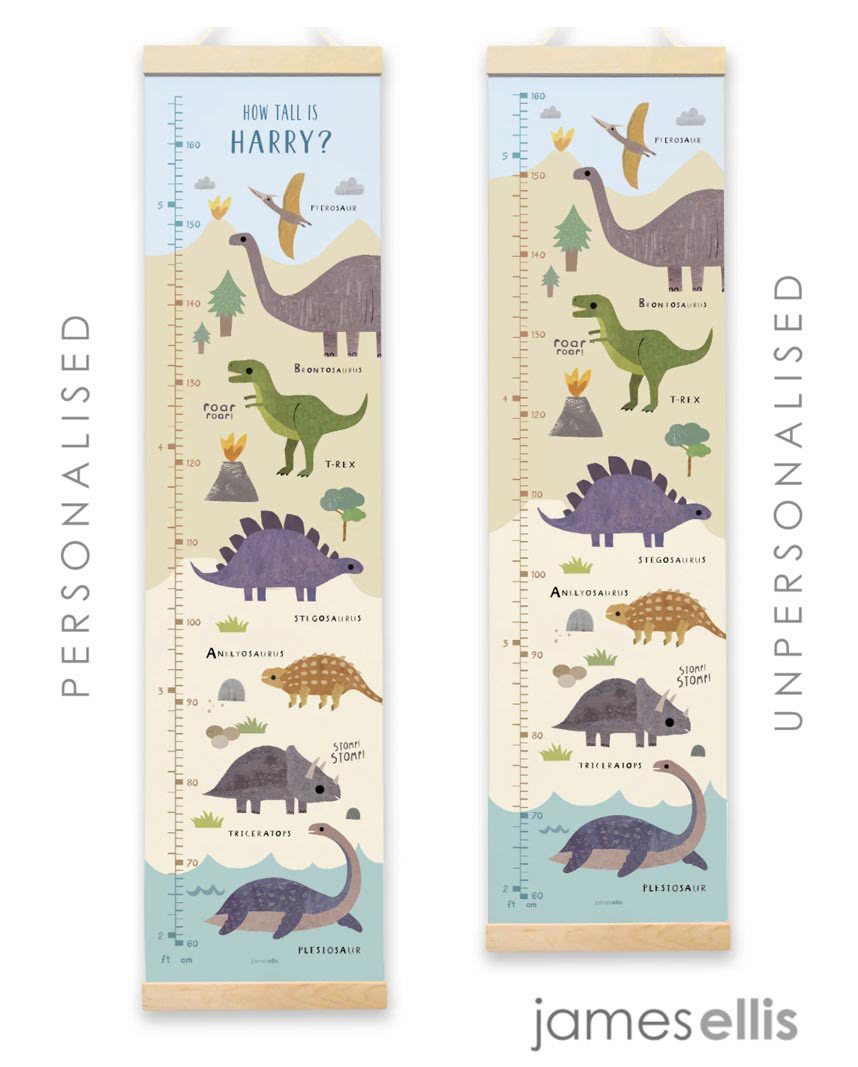Dinosaur Height Chart designed for James Ellis