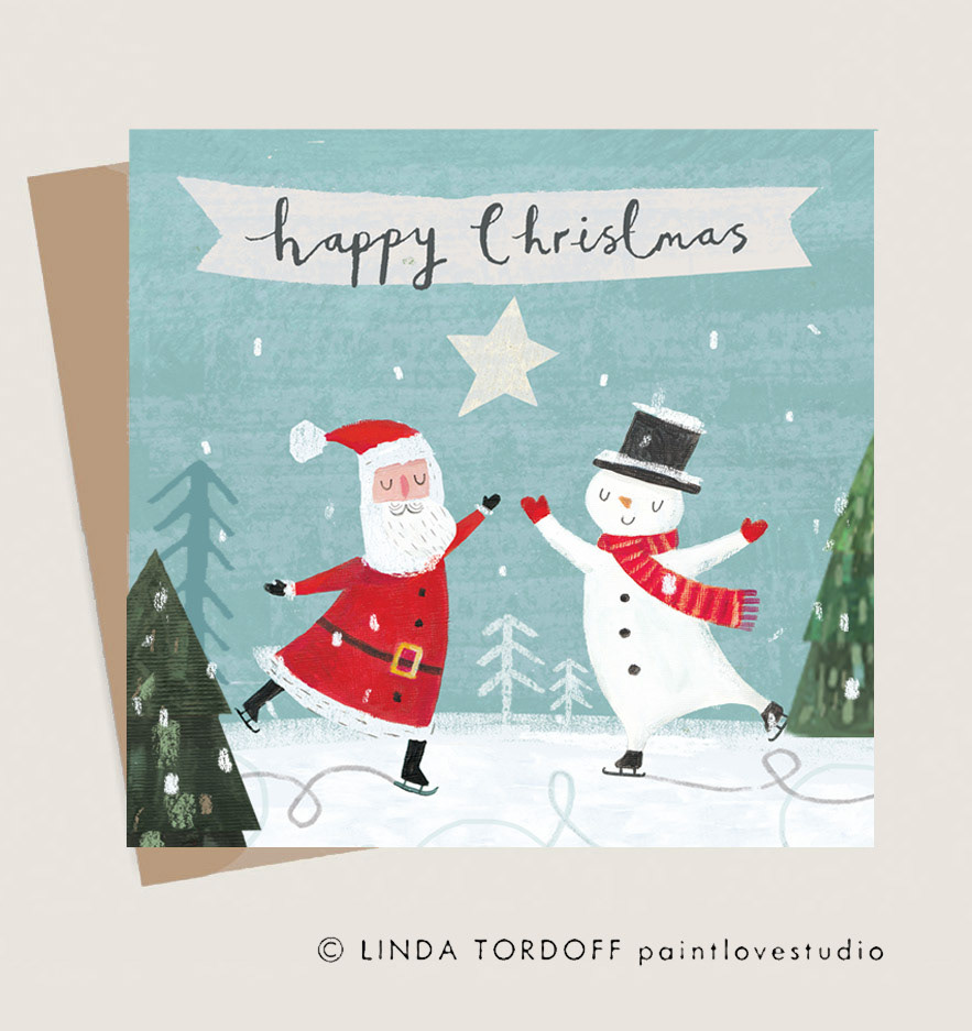 Personal project Santa and snowman Christmas card