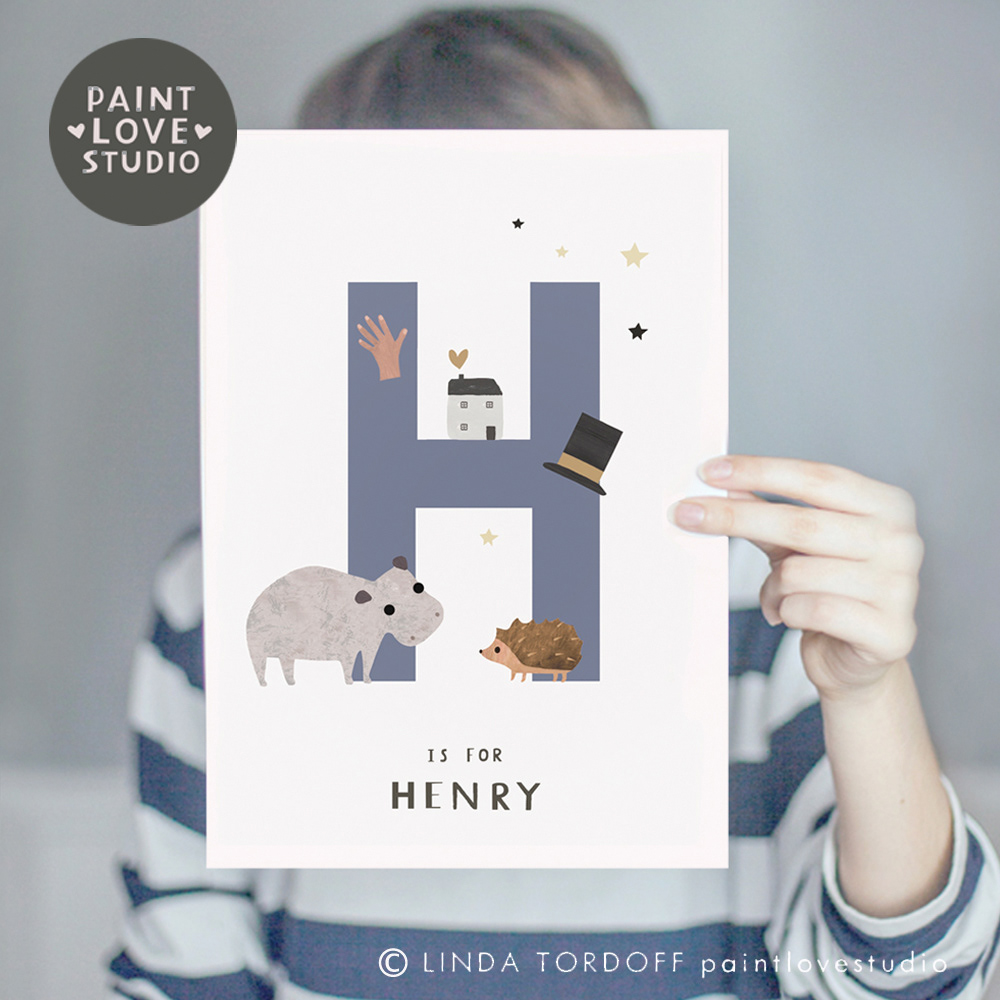 Example of personalised name prints designed for my shop