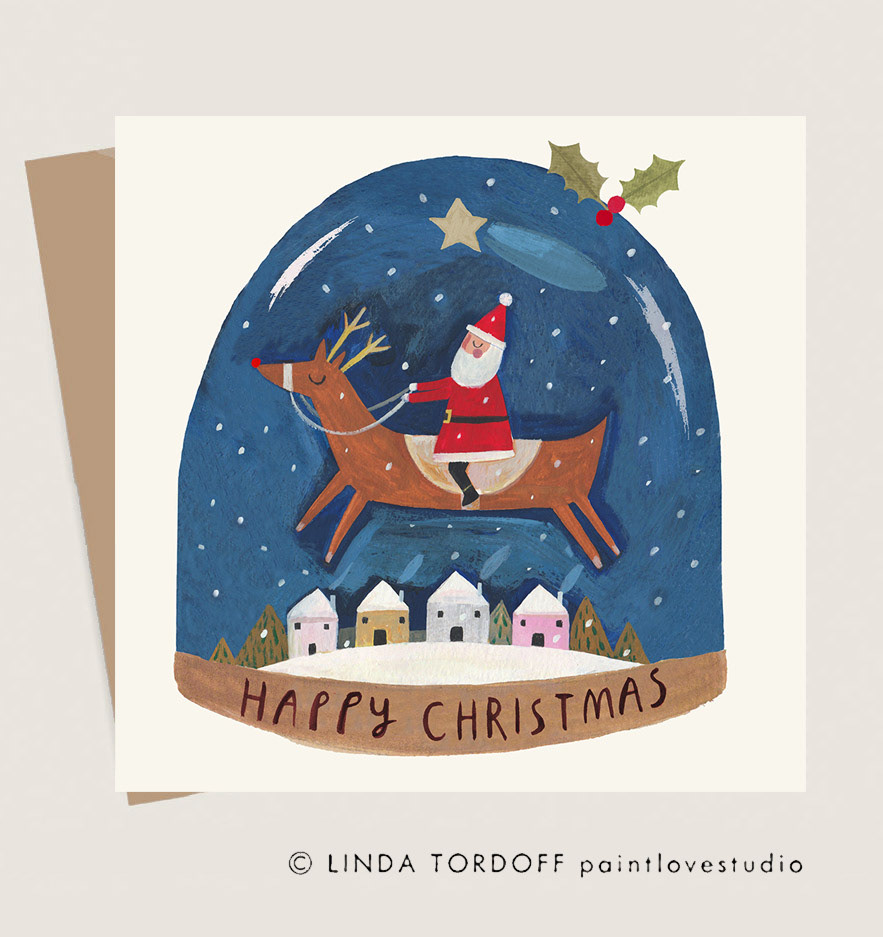 Personal project Santa and Rudolph Christmas card