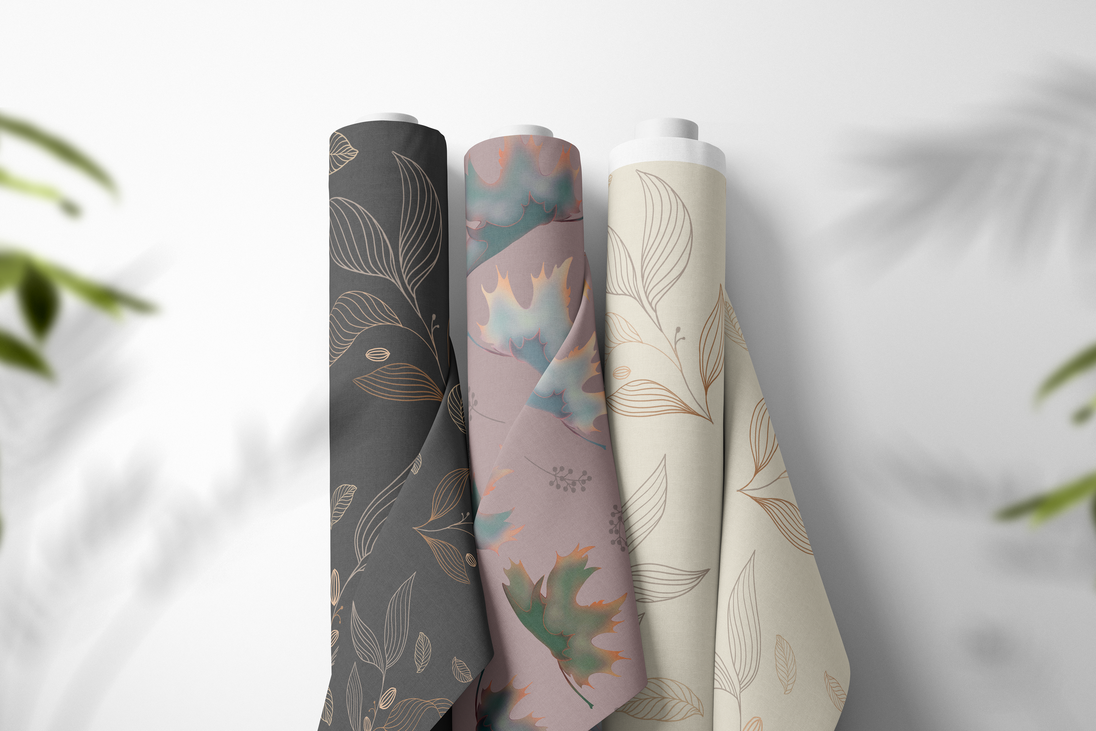 Beautiful line art Leaves and autumn leaves (S)
