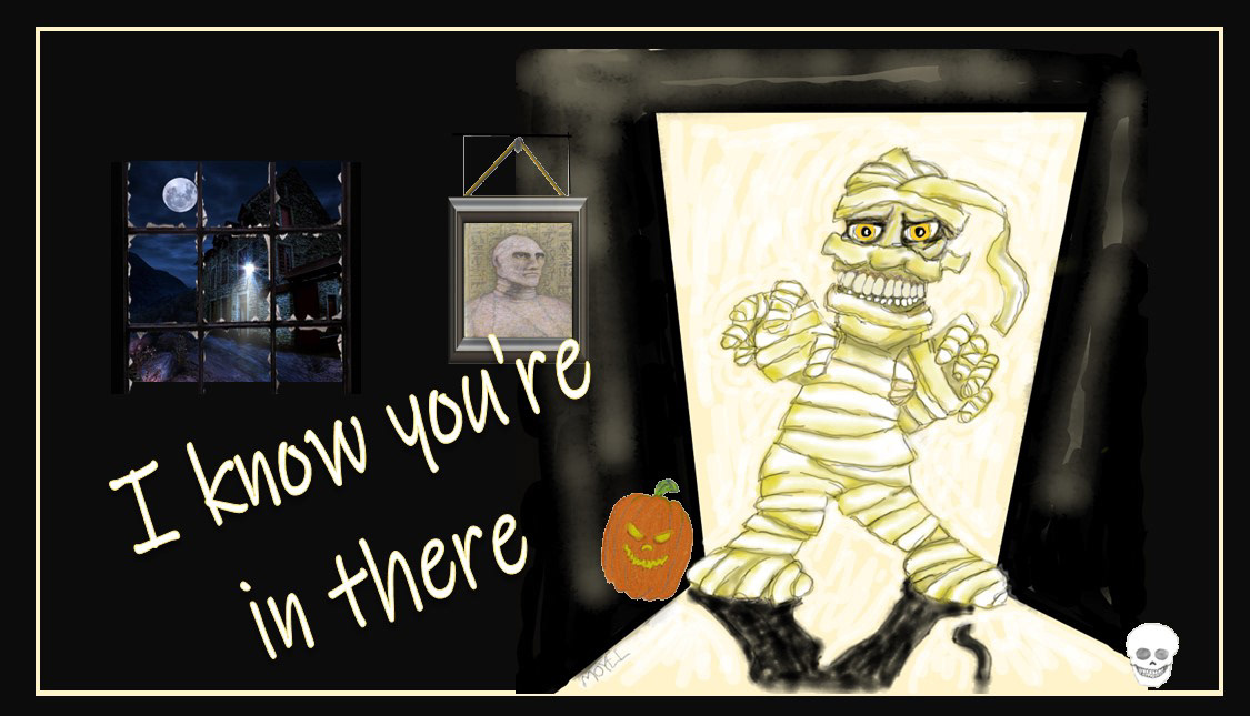 Mummy painting cartoon