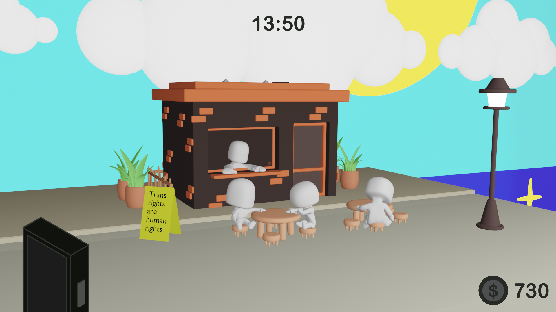 Ein Konzept zu einem Cafe Game am Tag