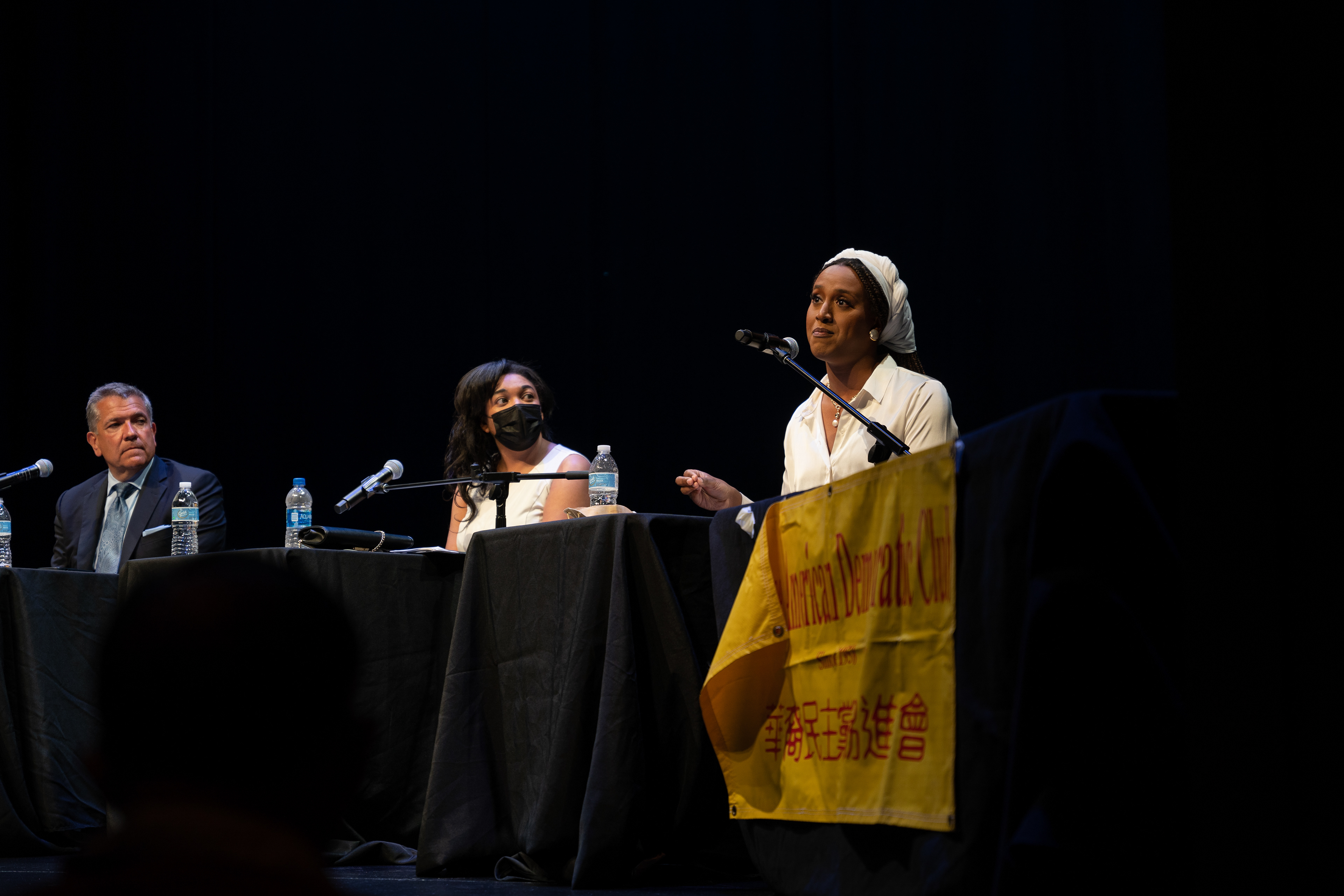 Honey Mahagony answers a question.