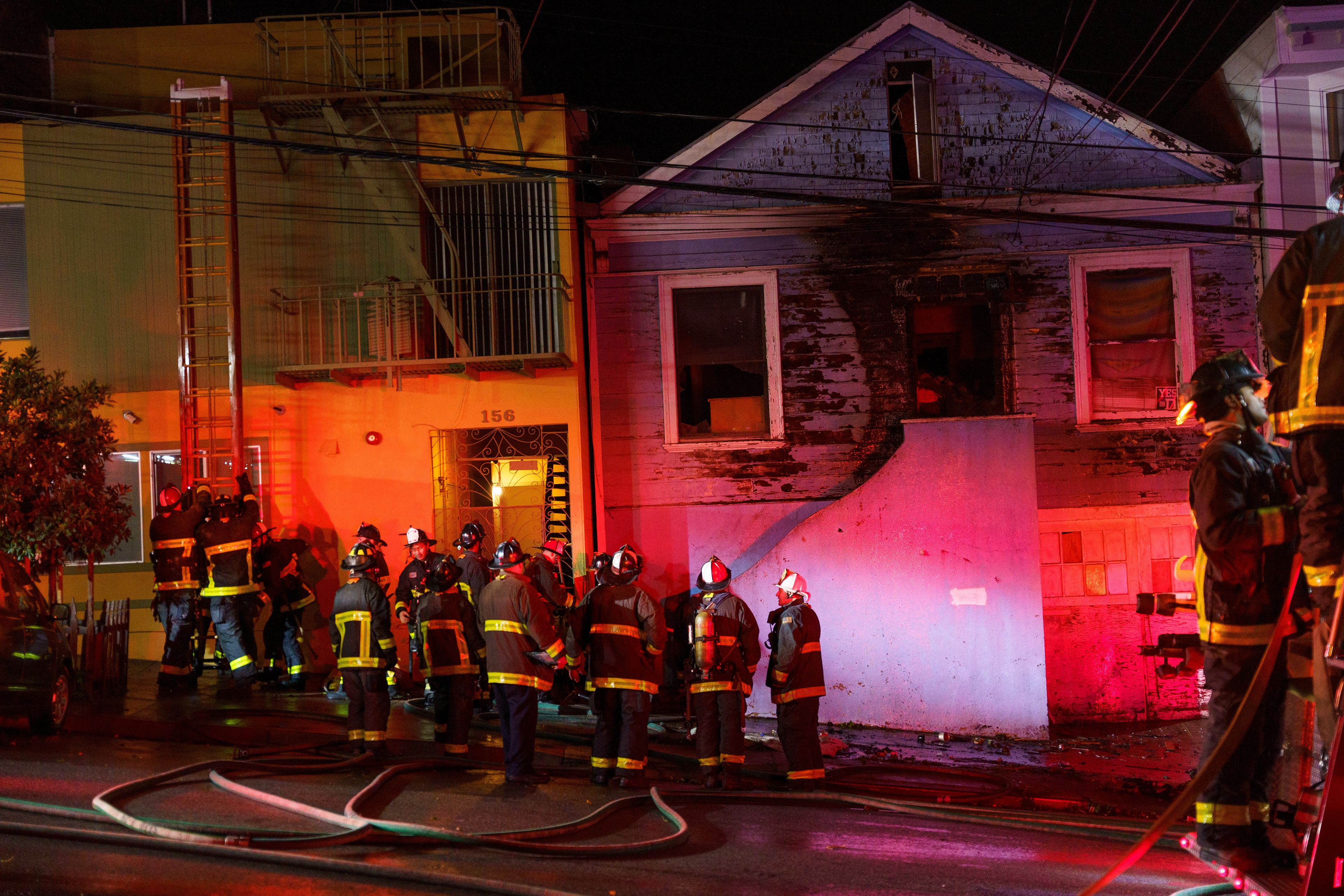 Firefighters put out a fire at midnight on Christmas Day in Potrero Hill.