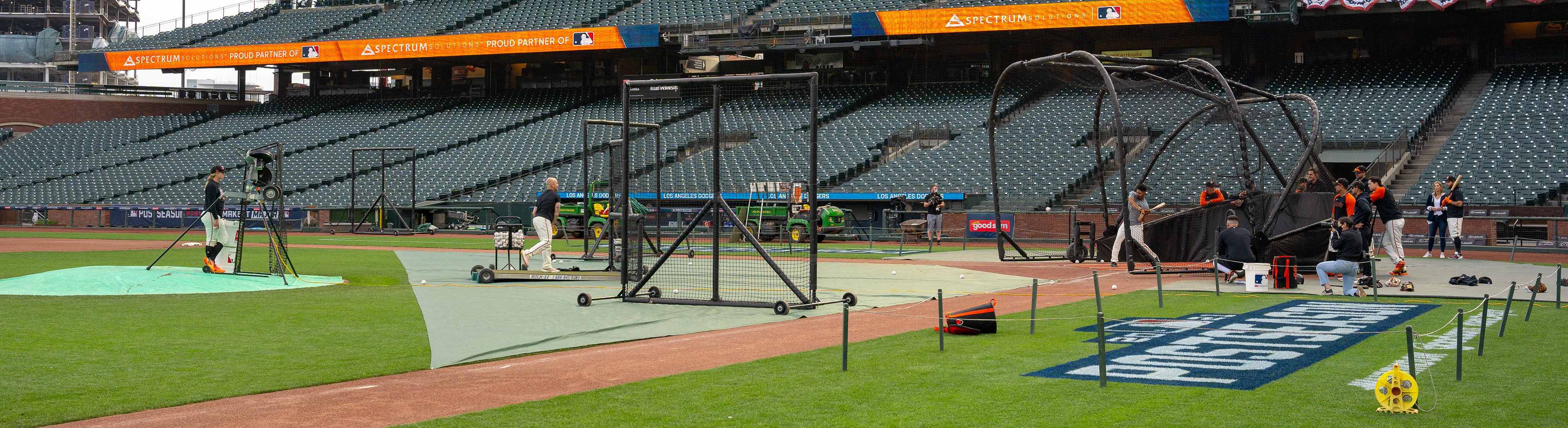 LaMonte Wade Jr. barrels up on a ball during batting practice.