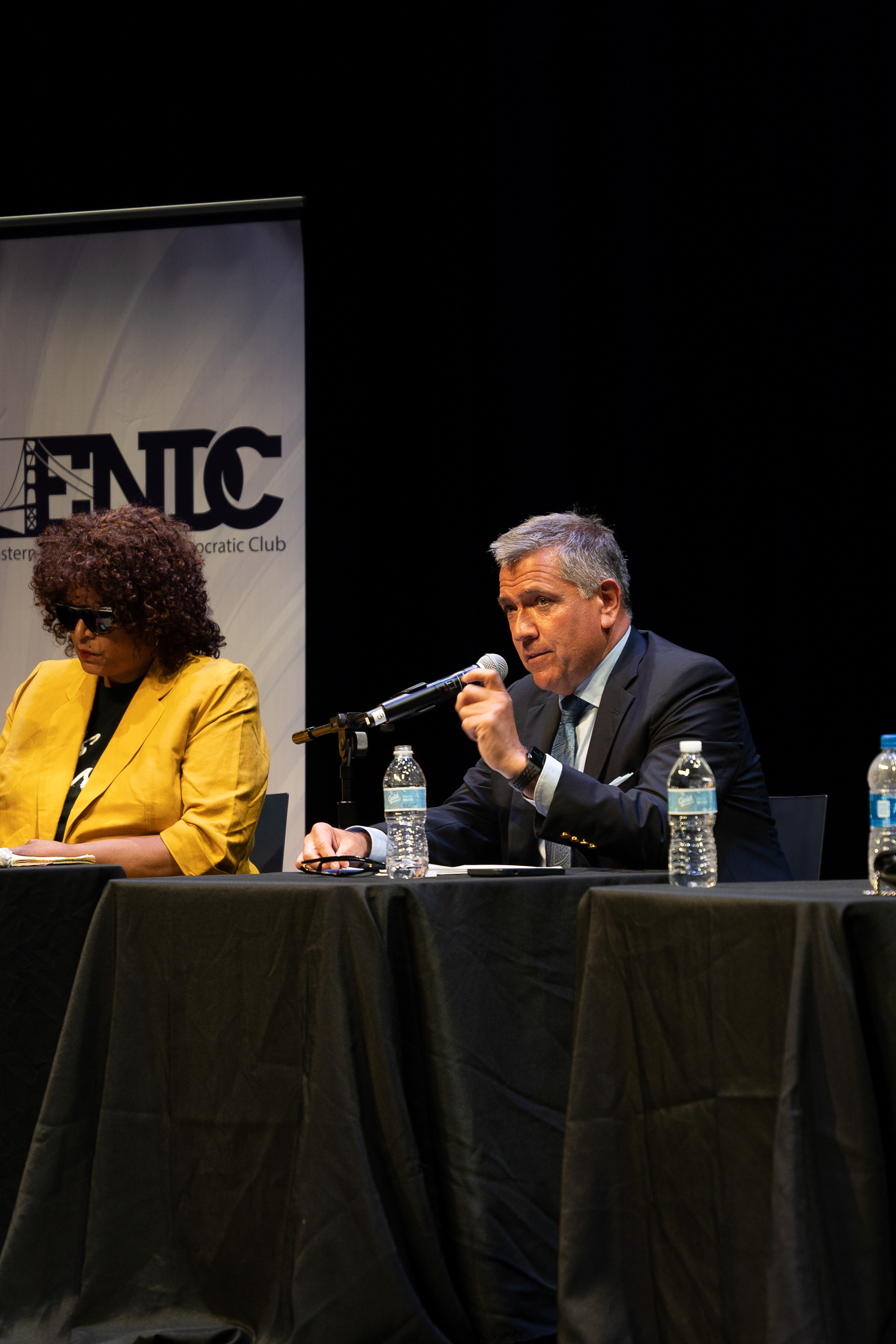 Matt Dorsey speaks to the auditorium.