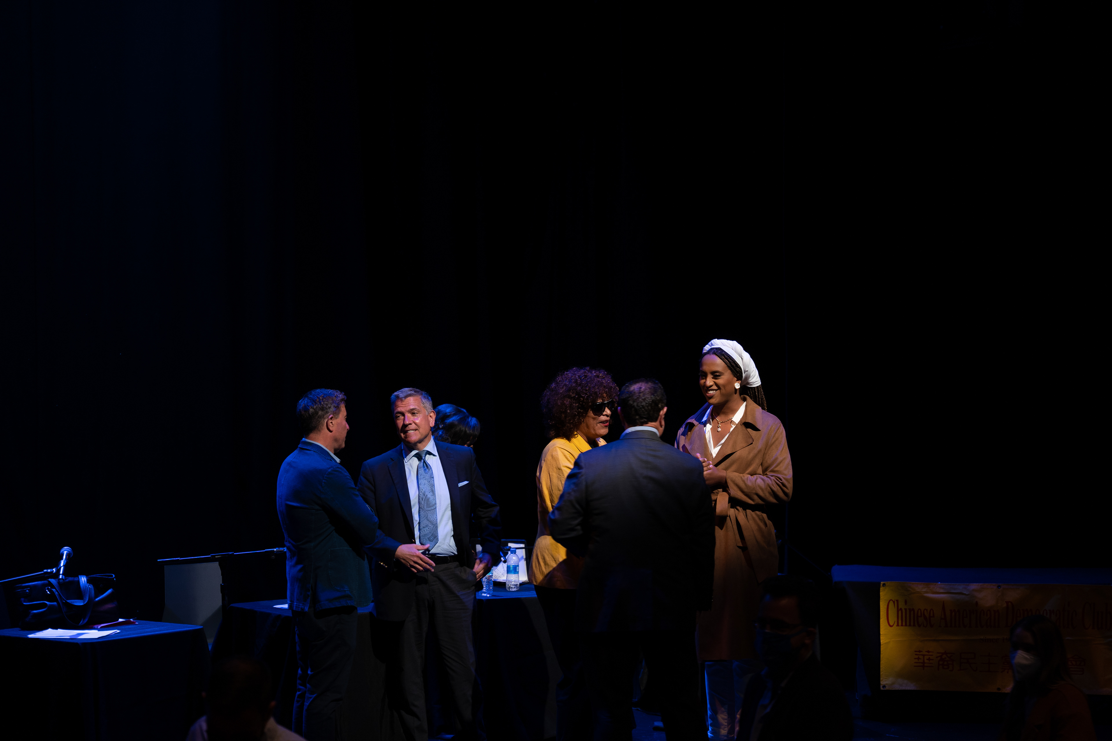 Candidates on stage after the debate.