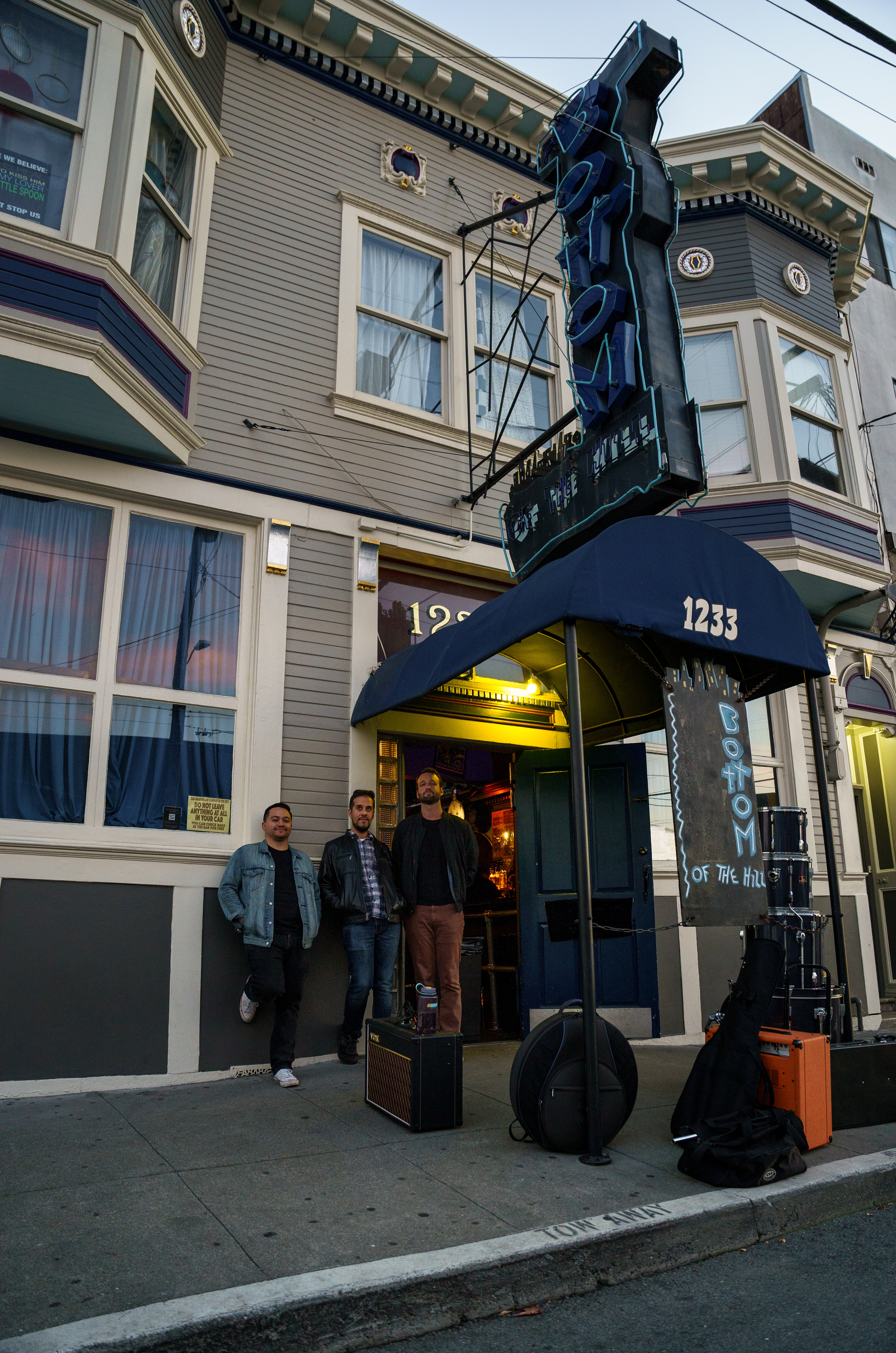 Members of the local Bay Area group, The Towns Band, unload gear for an evening performance at Bottom of the Hill. Bottom of the Hill reopened after the pandemic in mid-August.