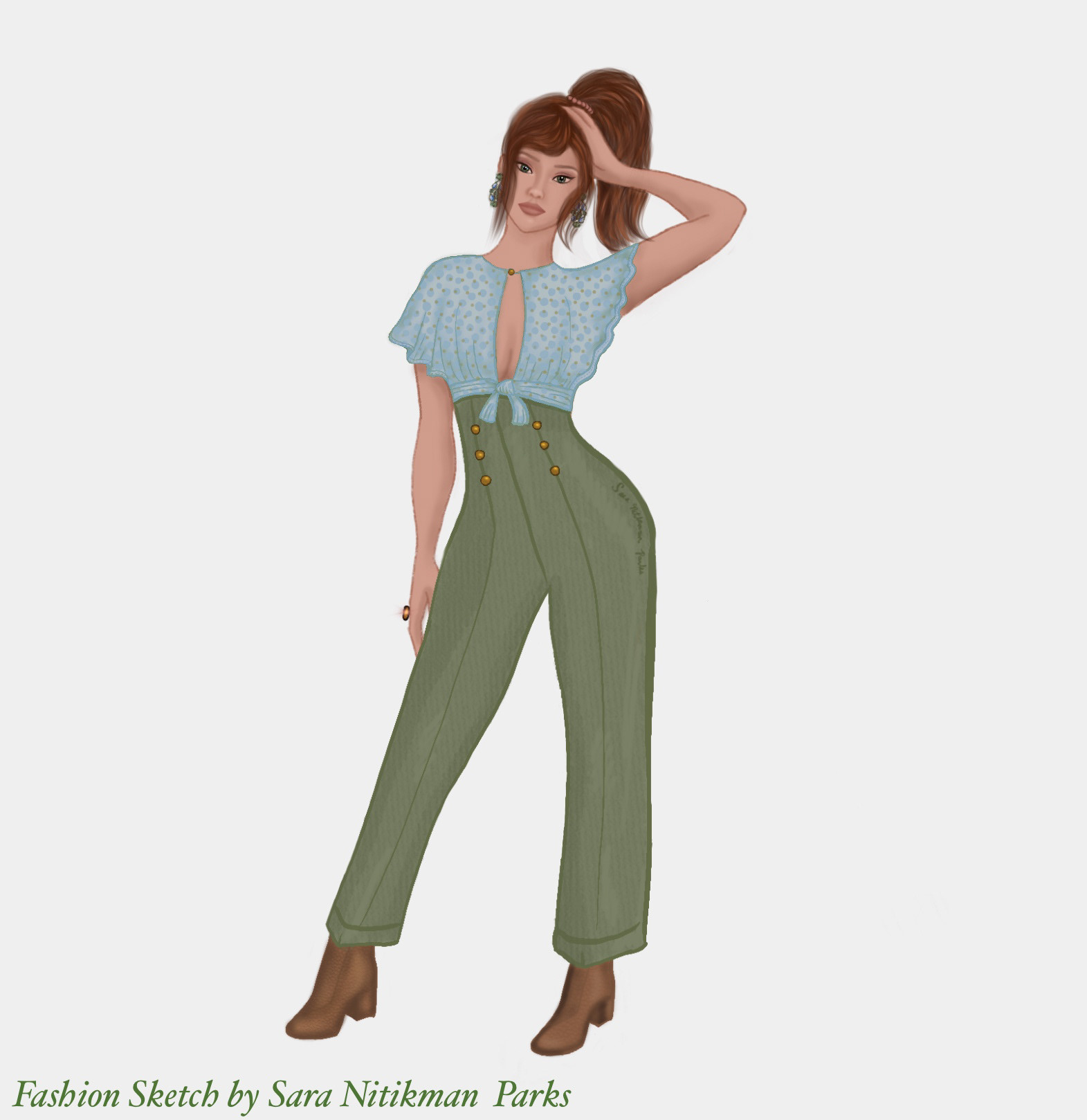 Vintage Style Fashion Sketch