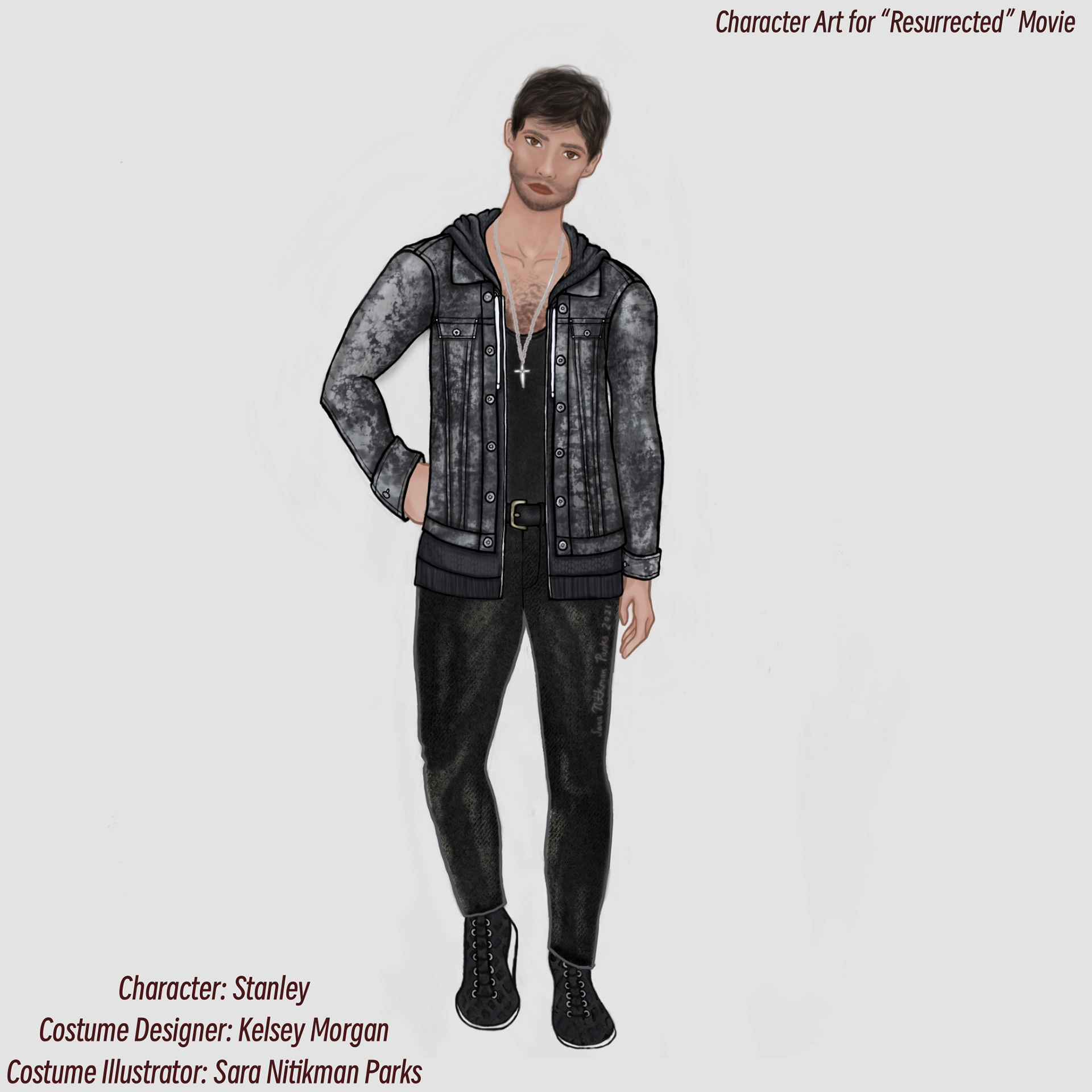 Sketch of Stanley for Costume Designer Kelsey Morgan from the film "Resurrected"