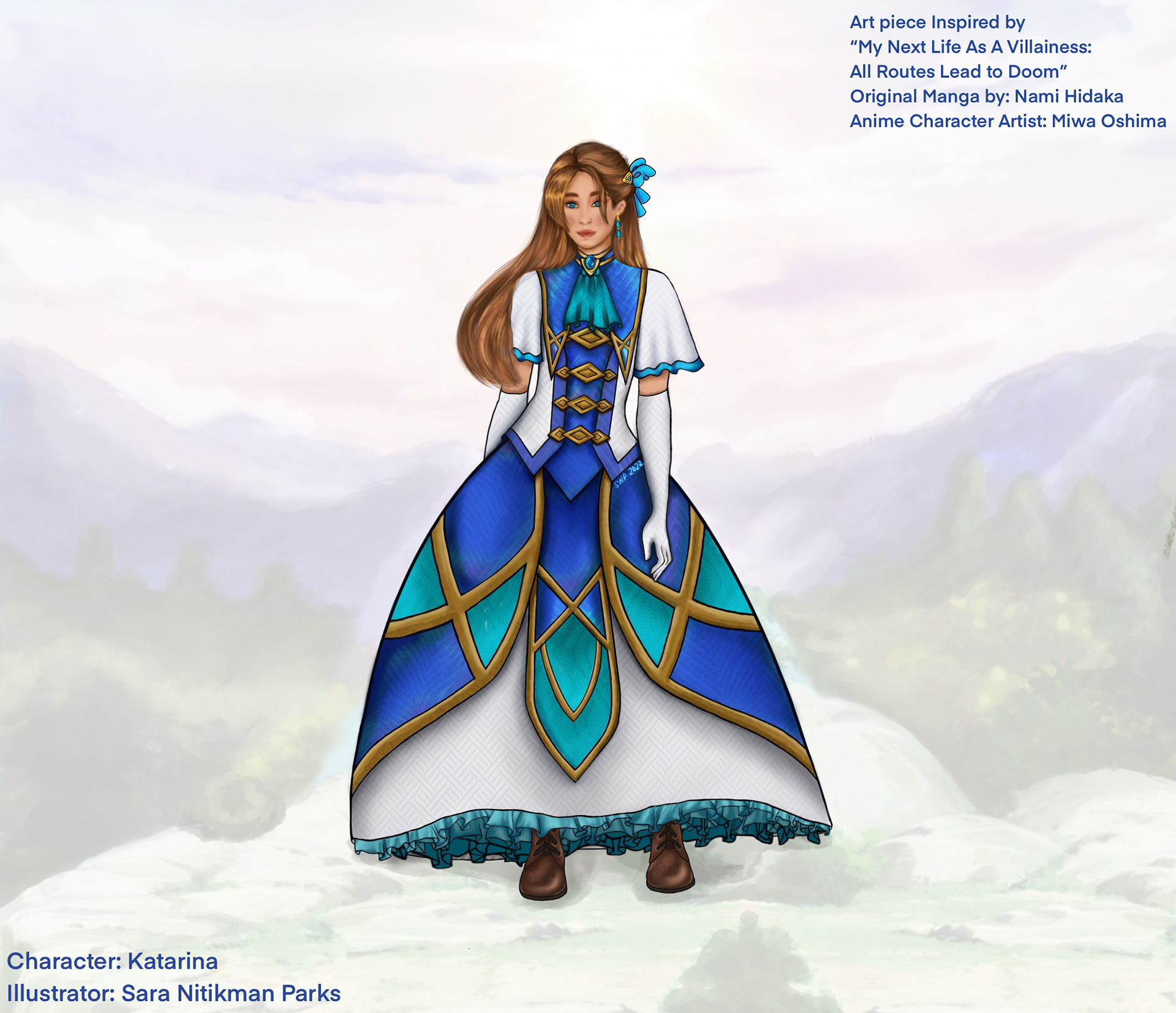 A sketch of Katarina the main character from the anime: "My Life as a Villainess: All Roads Lead to Doom"