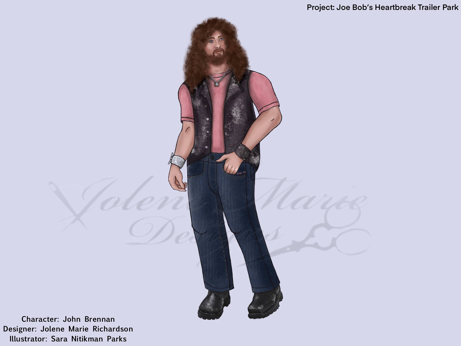 Costume sketch for Jolene Marie-Richardson for "Joe Bob's Heartbreak Trailer Park"