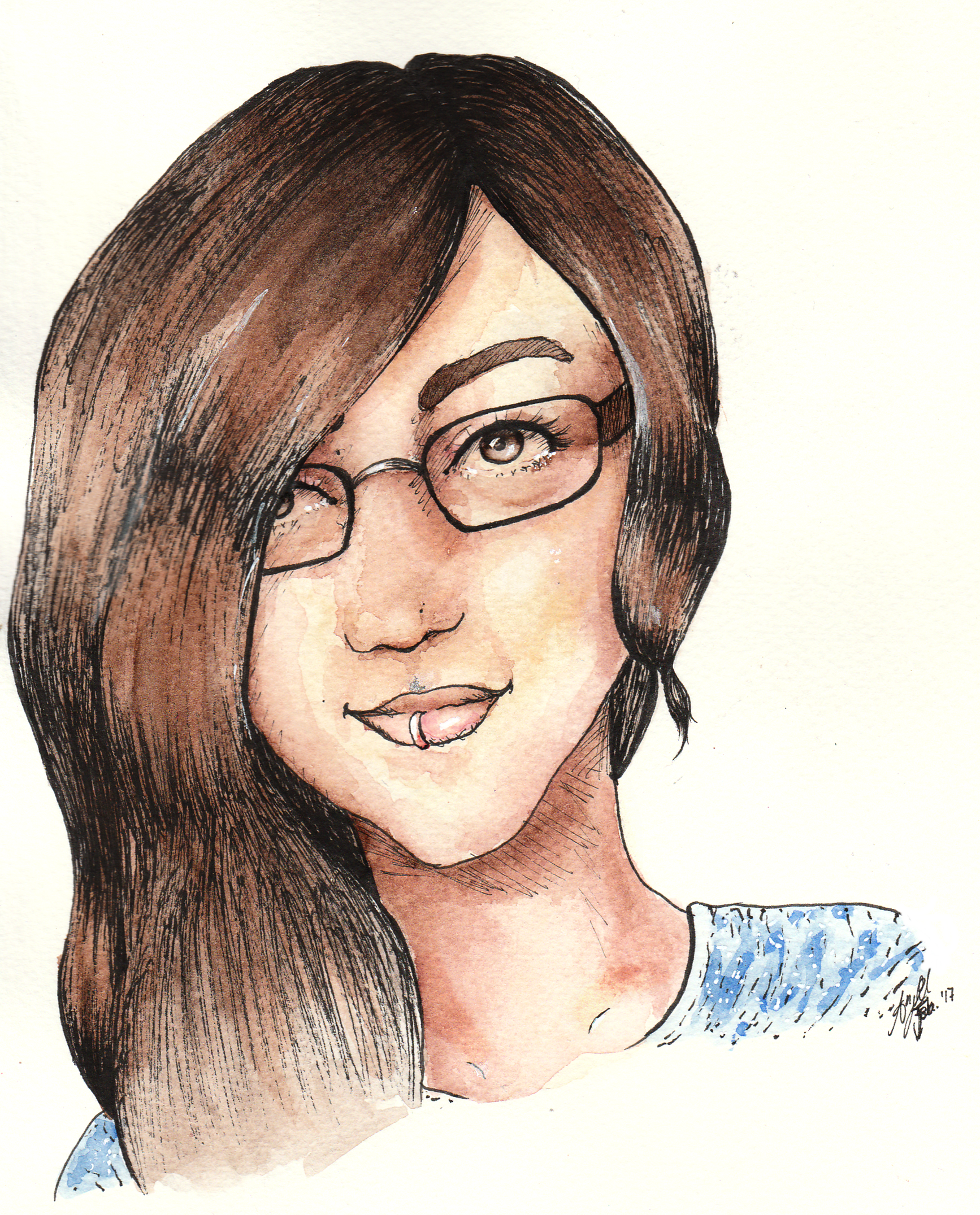 Pia (Ink & Watercolour)