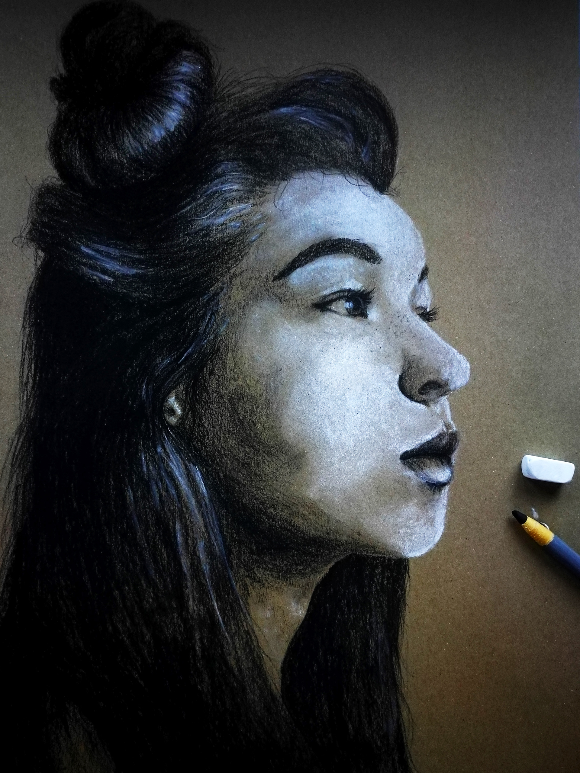 Taya (Charcoal & White Chalk)
