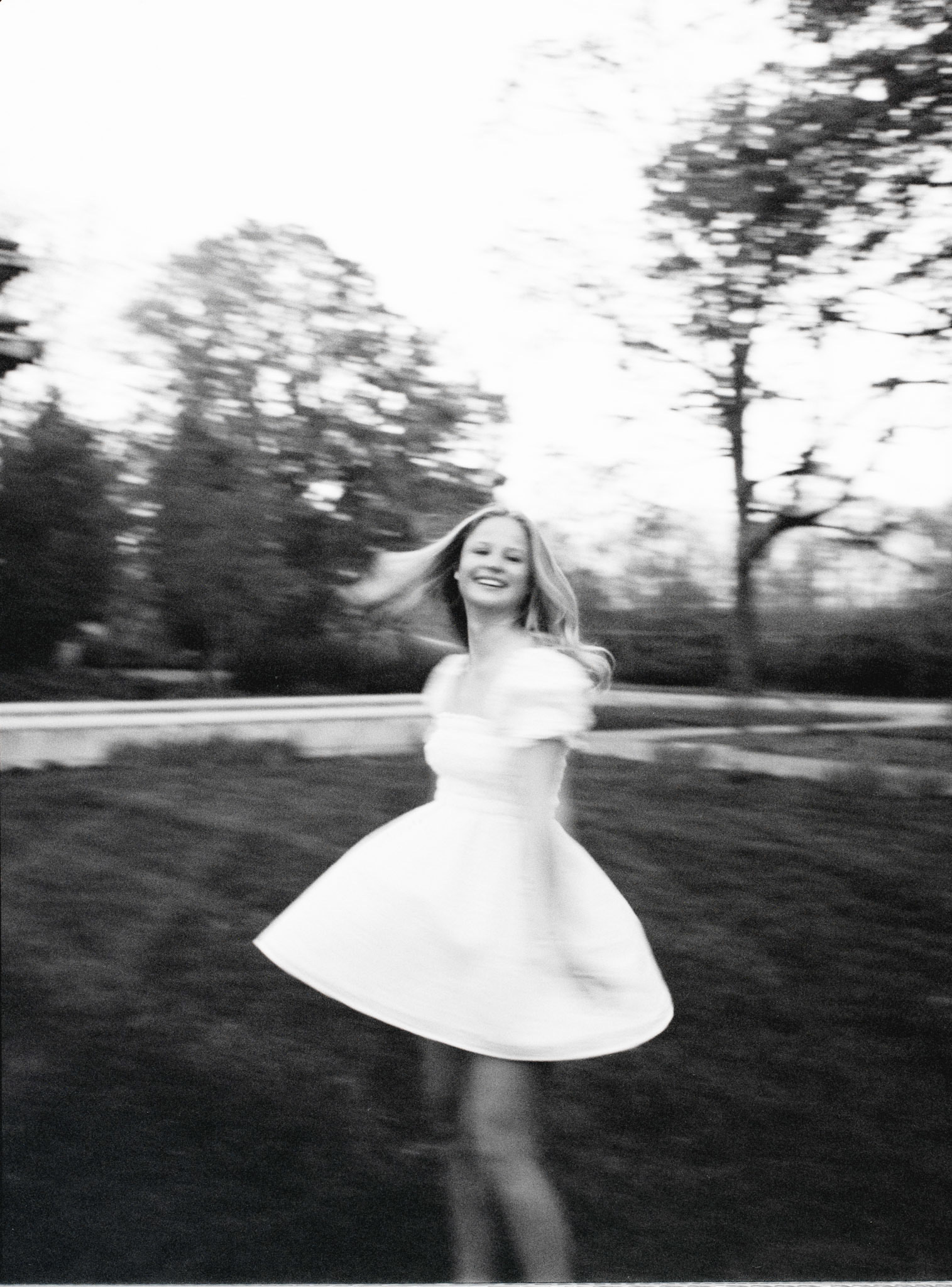 She still frolicking but in BW