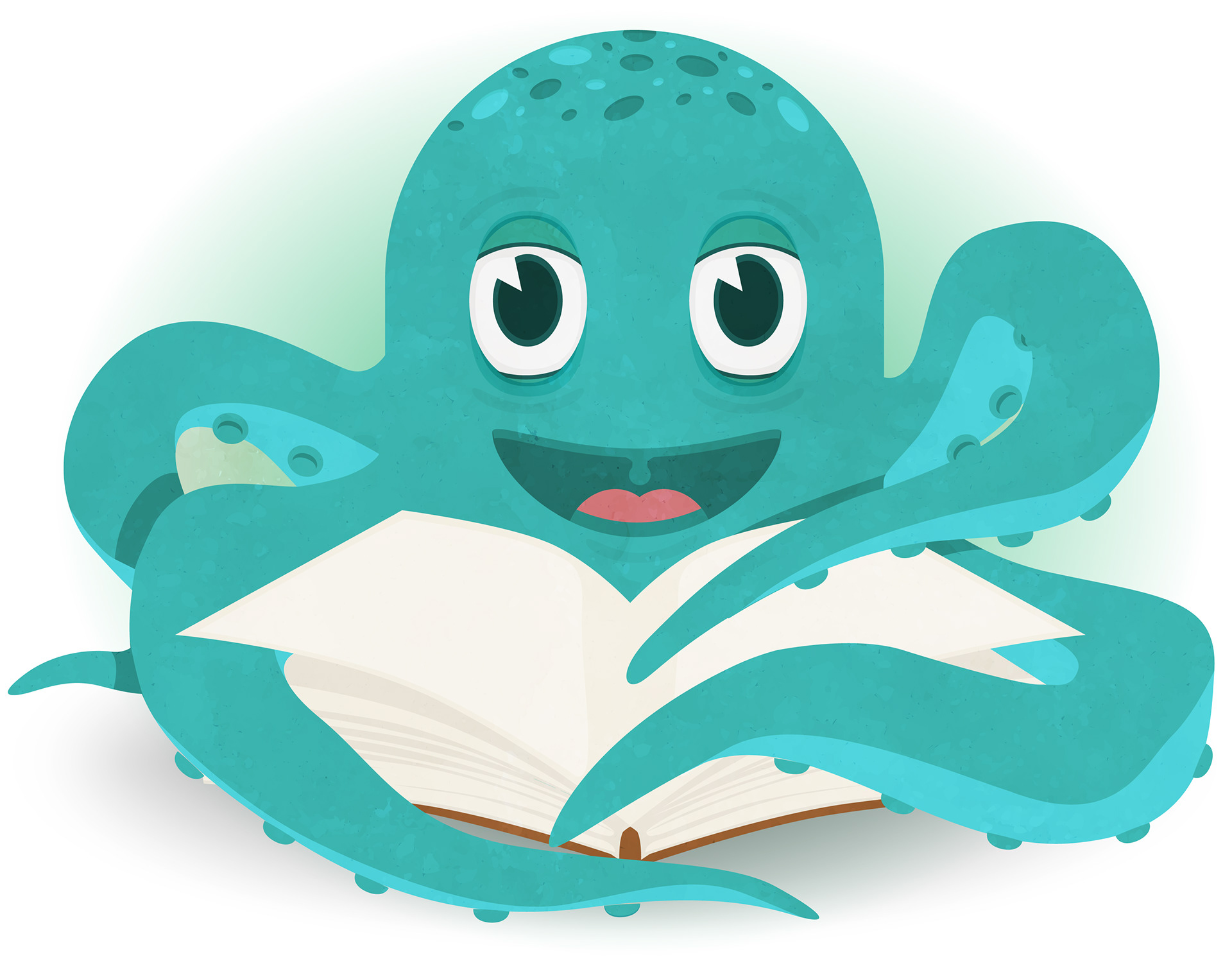 Another Sketch and vector experiment - cute little reading octopus