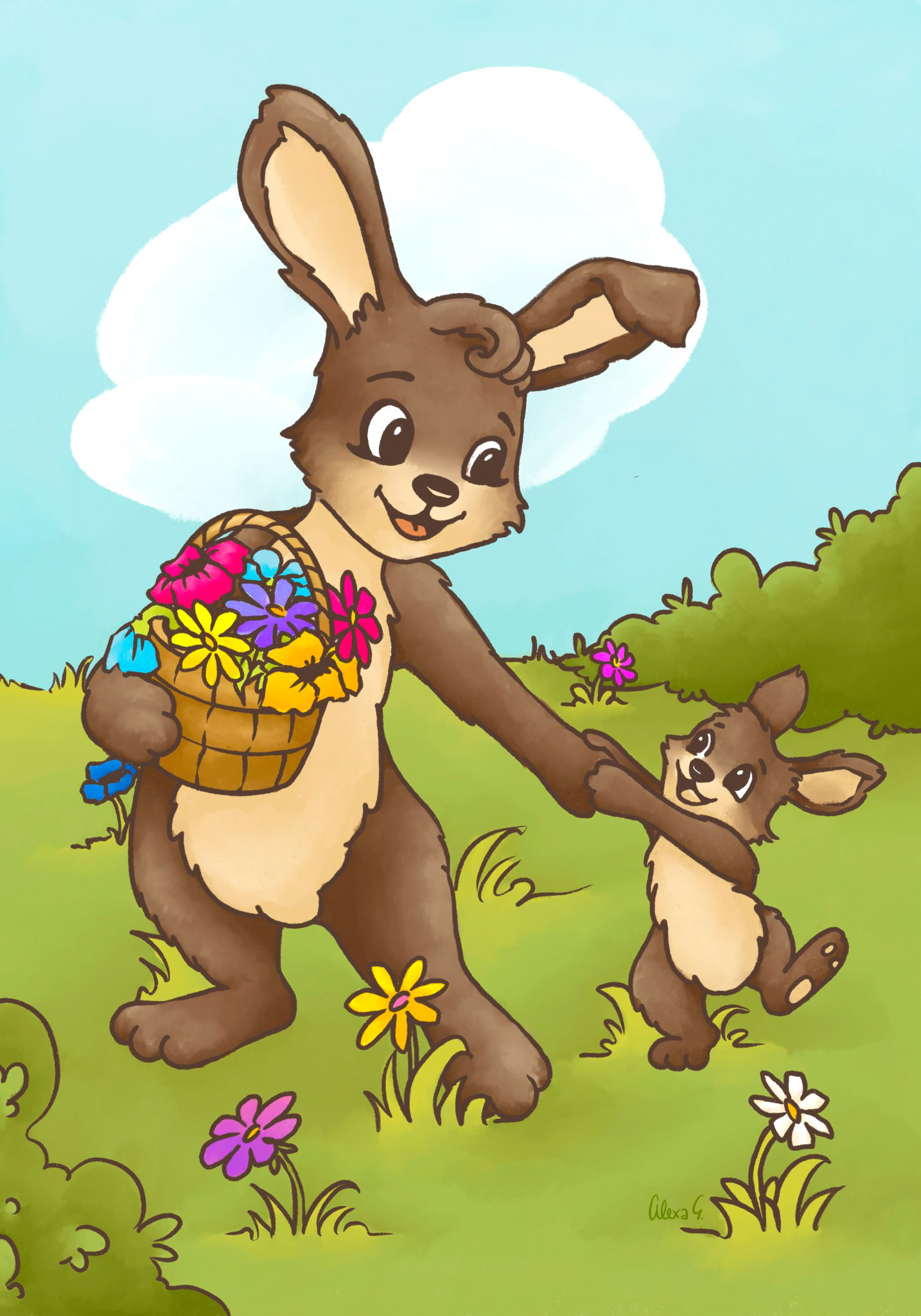 Cute Animal Illustration for Kids Deco Commissioned by blackforest-artworks.com