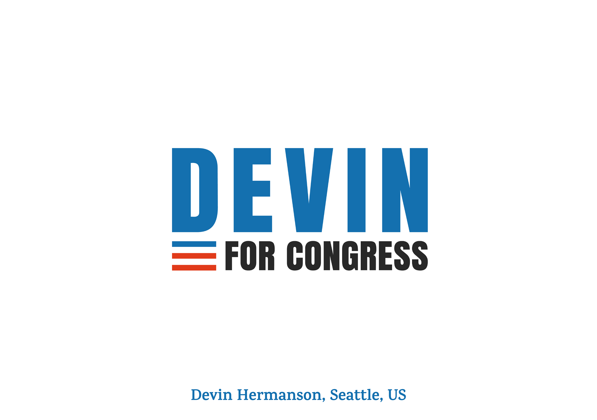 Logo-Design Devin Hermanson – Wahlkampflogo für US-Kongress mit amerikanischen Farben