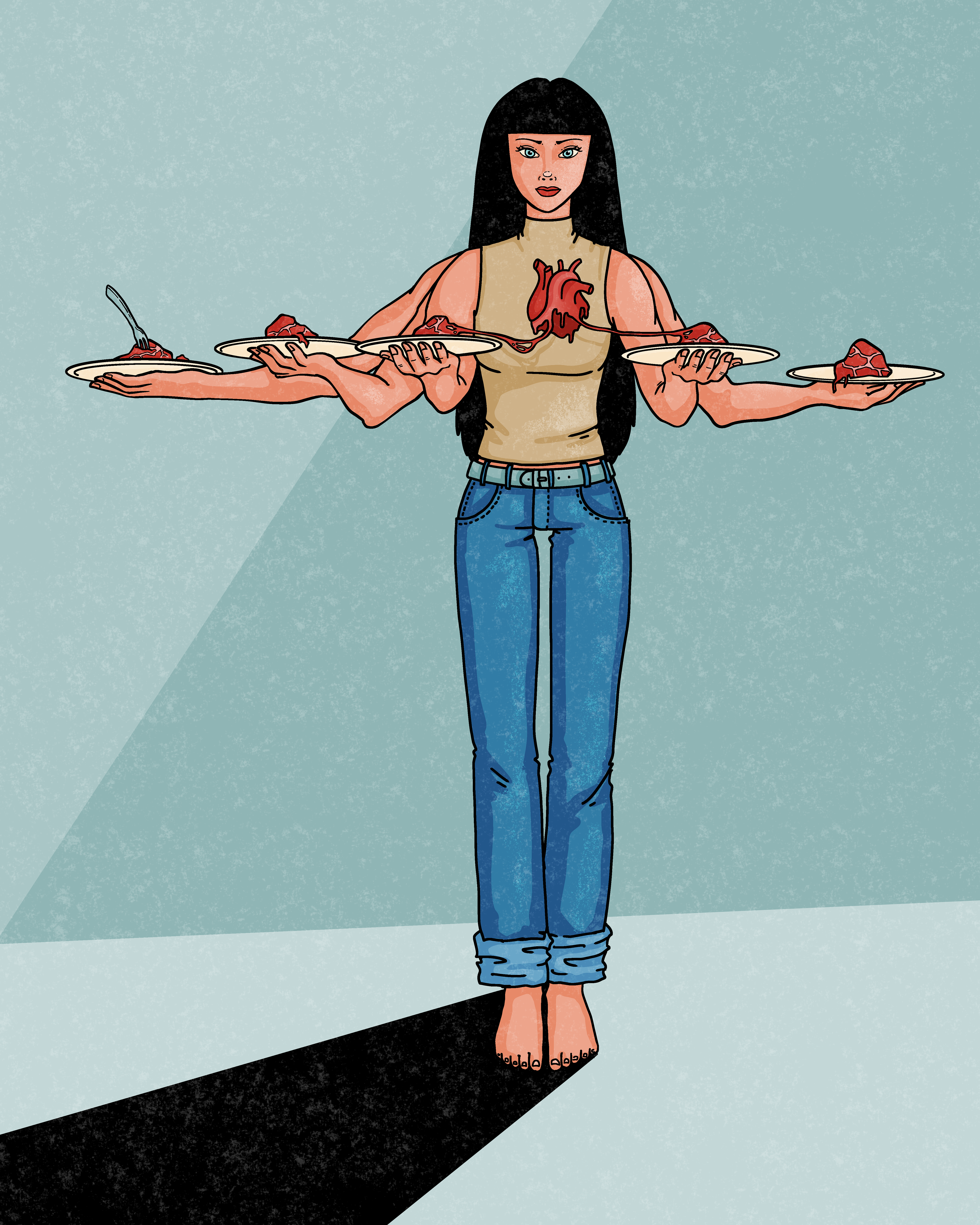 Editorial Illustration visualizing the cost of giving too much of yourself.